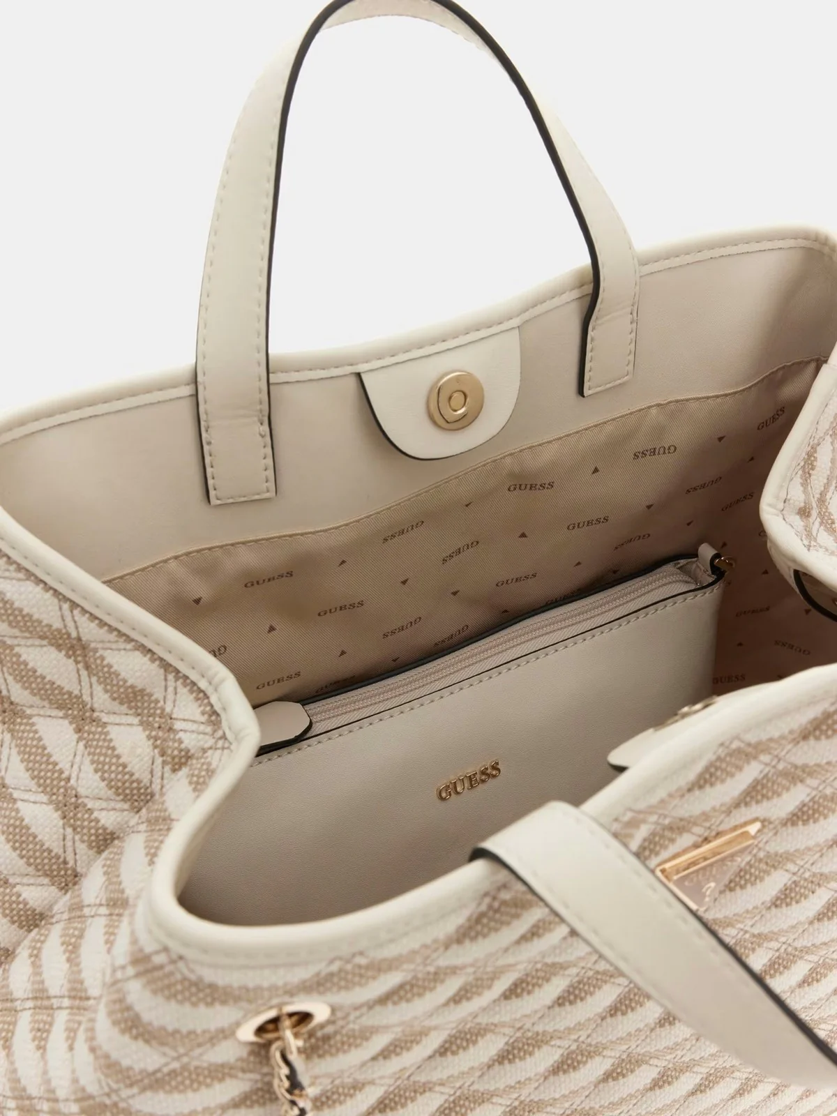 GUESS Borsa Donna GIULLY II LARGE 2 IN 1 TOTE HWAG96 73290 TMU TAUPE MULTI - Image 4