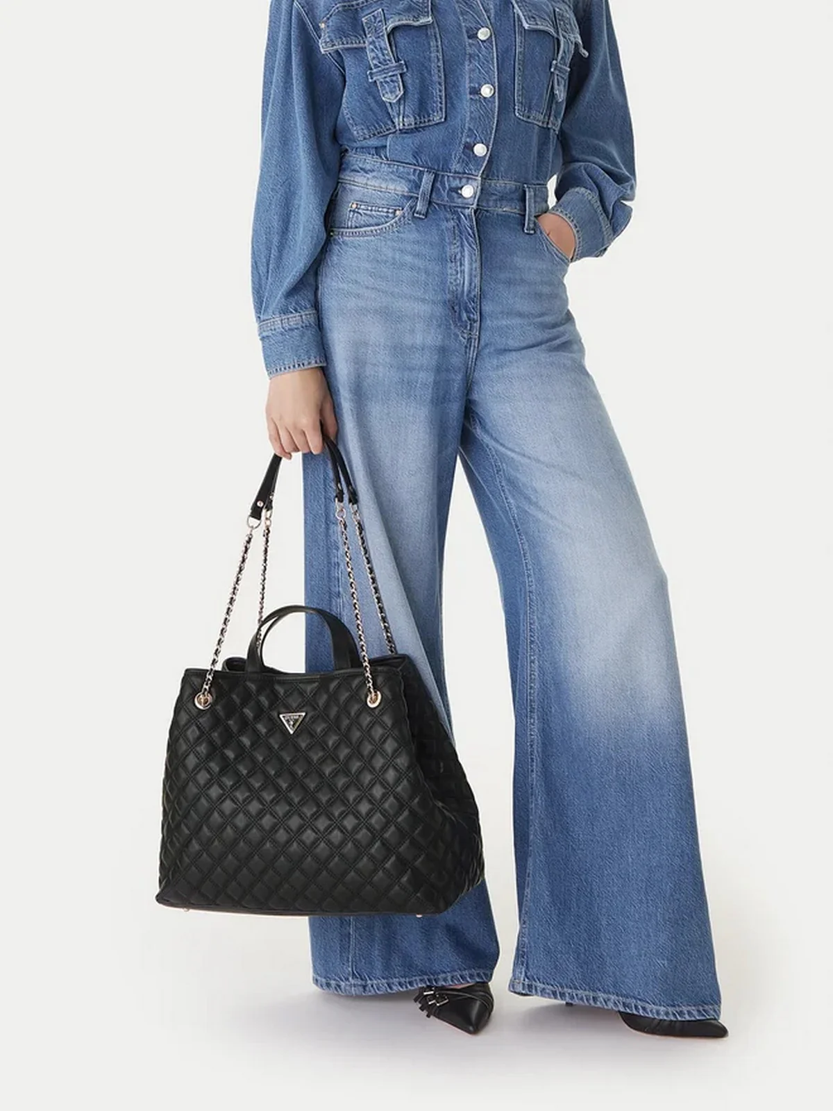 GUESS Borsa Donna GIULLY II LARGE 2 IN 1 TOTE HWQG96 73290 BLA BLACK - Image 2
