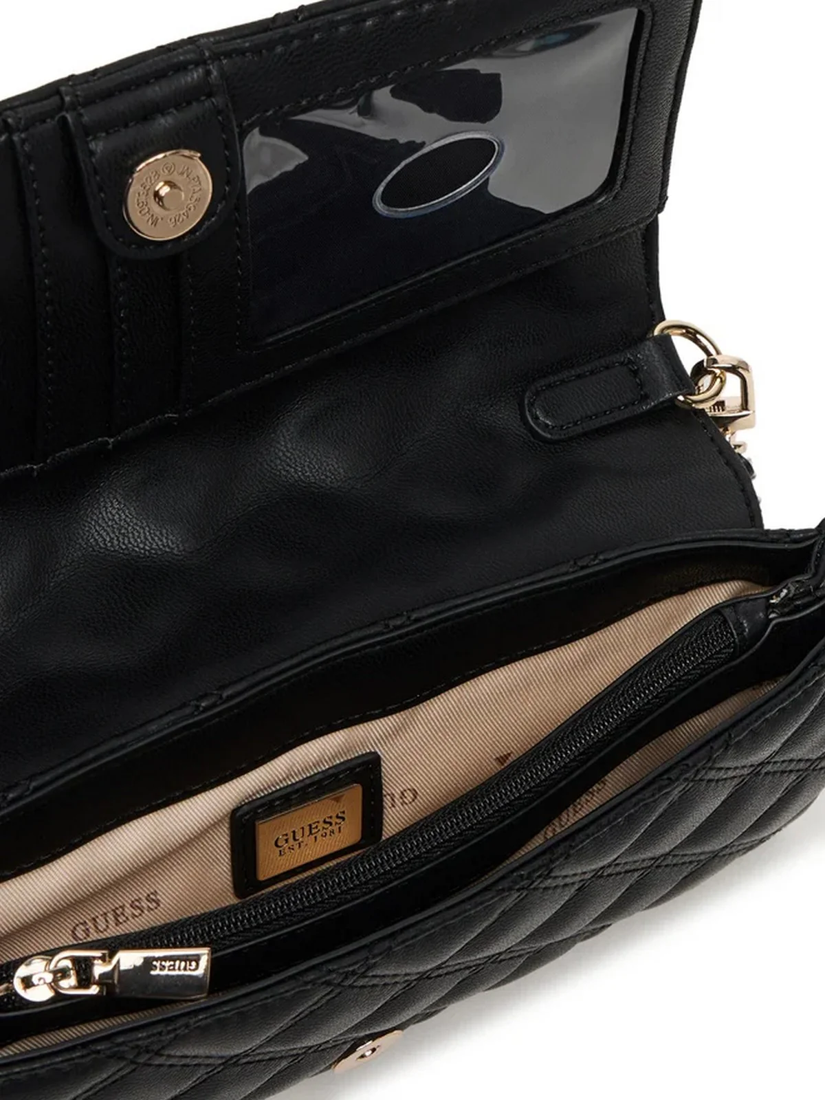 GUESS Borsa Donna GIULLY II XBODY FLAP ORGANIZER HWQG96 73750 BLA BLACK - Image 6