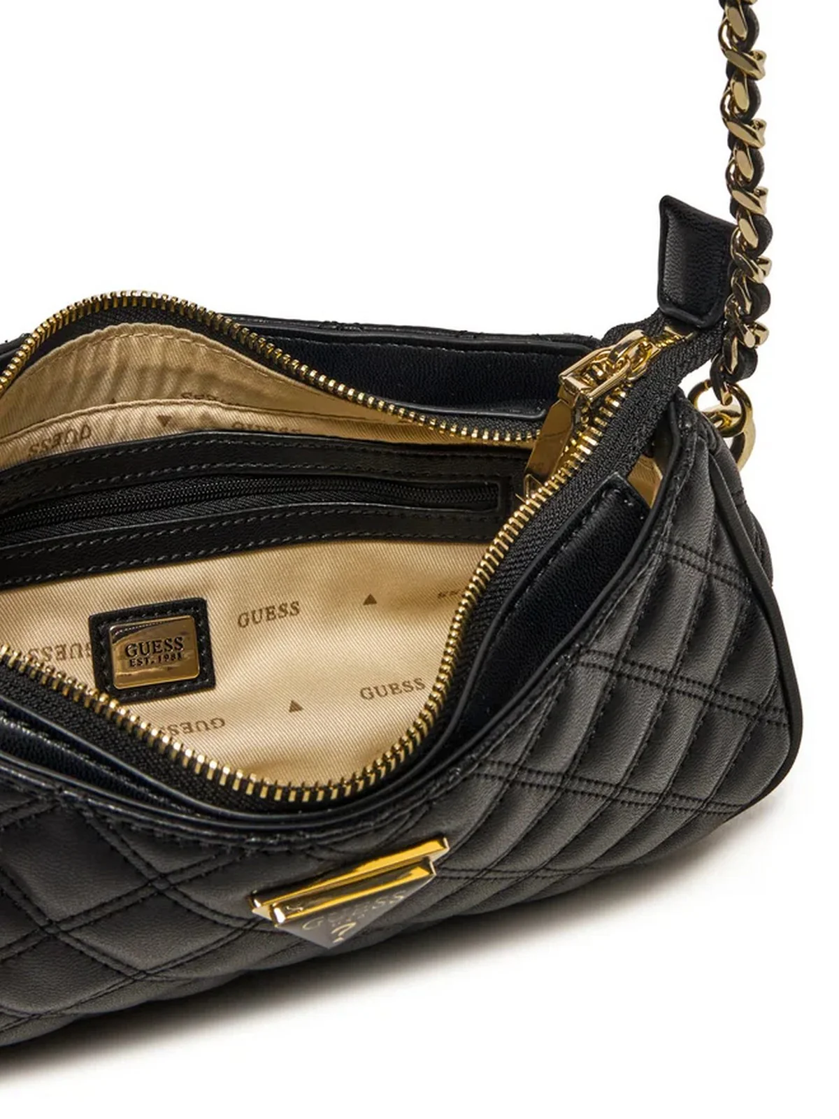 GUESS Borsa Donna GIULLY TOP ZIP SHOULDER BAG HWQG87 48160 BLA Nero - Image 4