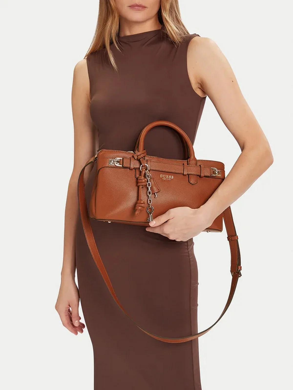 GUESS Borsa Donna GREGORIA GIRLFRIEND SATCHEL HWBG85 46060 COG COGNAC - Image 5