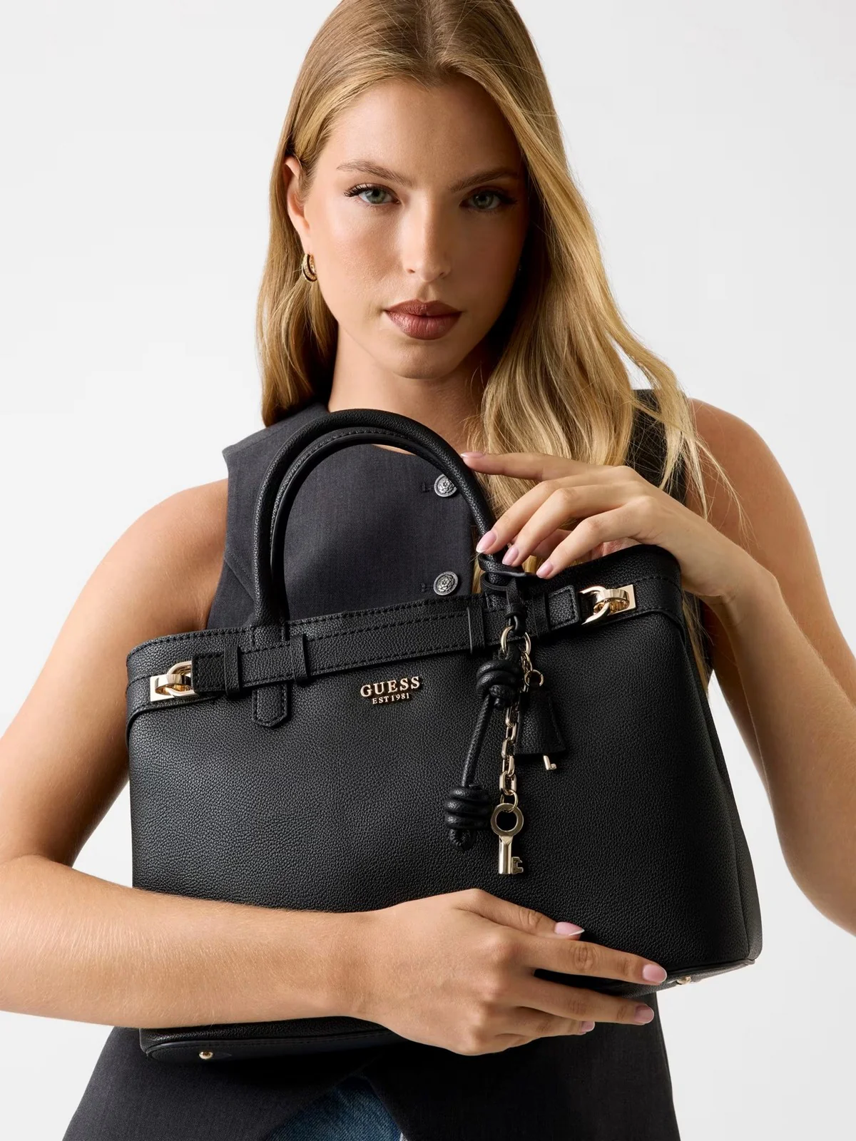 GUESS Borsa Donna GREGORIA LRG GFRIEND SATCHEL HWBG85 46070 BLA BLACK - Image 4