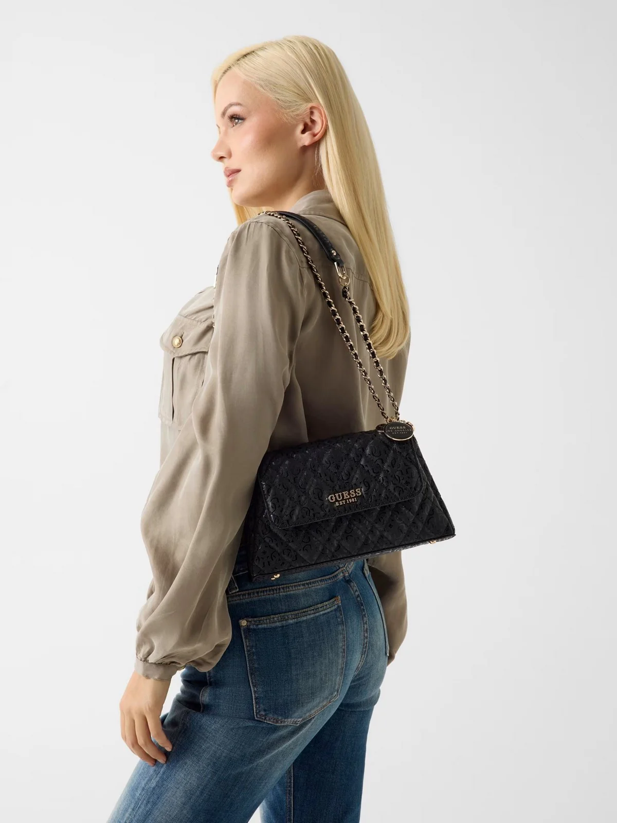 GUESS Borsa Donna ISEMAY CONVERTIBLE XBODY FLAP HWGG96 28210 BLA BLACK - Image 3
