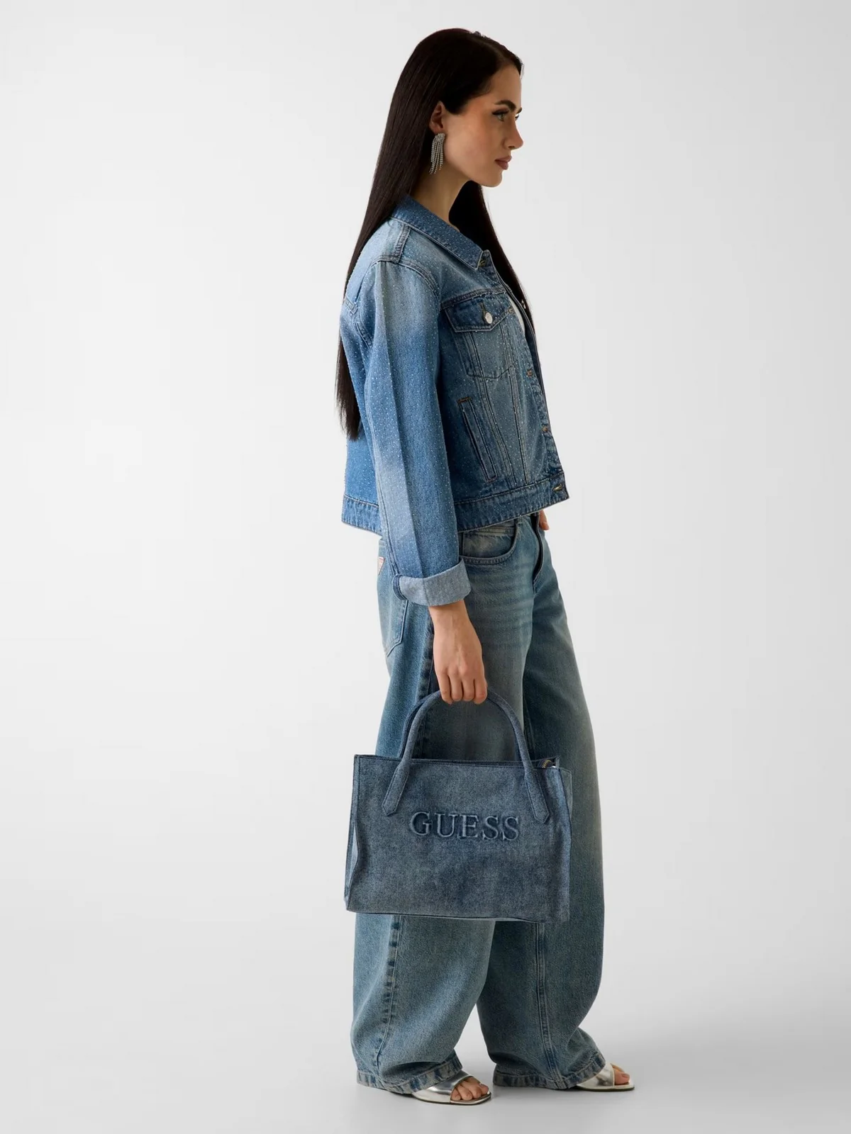 GUESS Borsa Donna JODI TOTE HWDM97 69220 DMU DENIM MULTI - Image 2