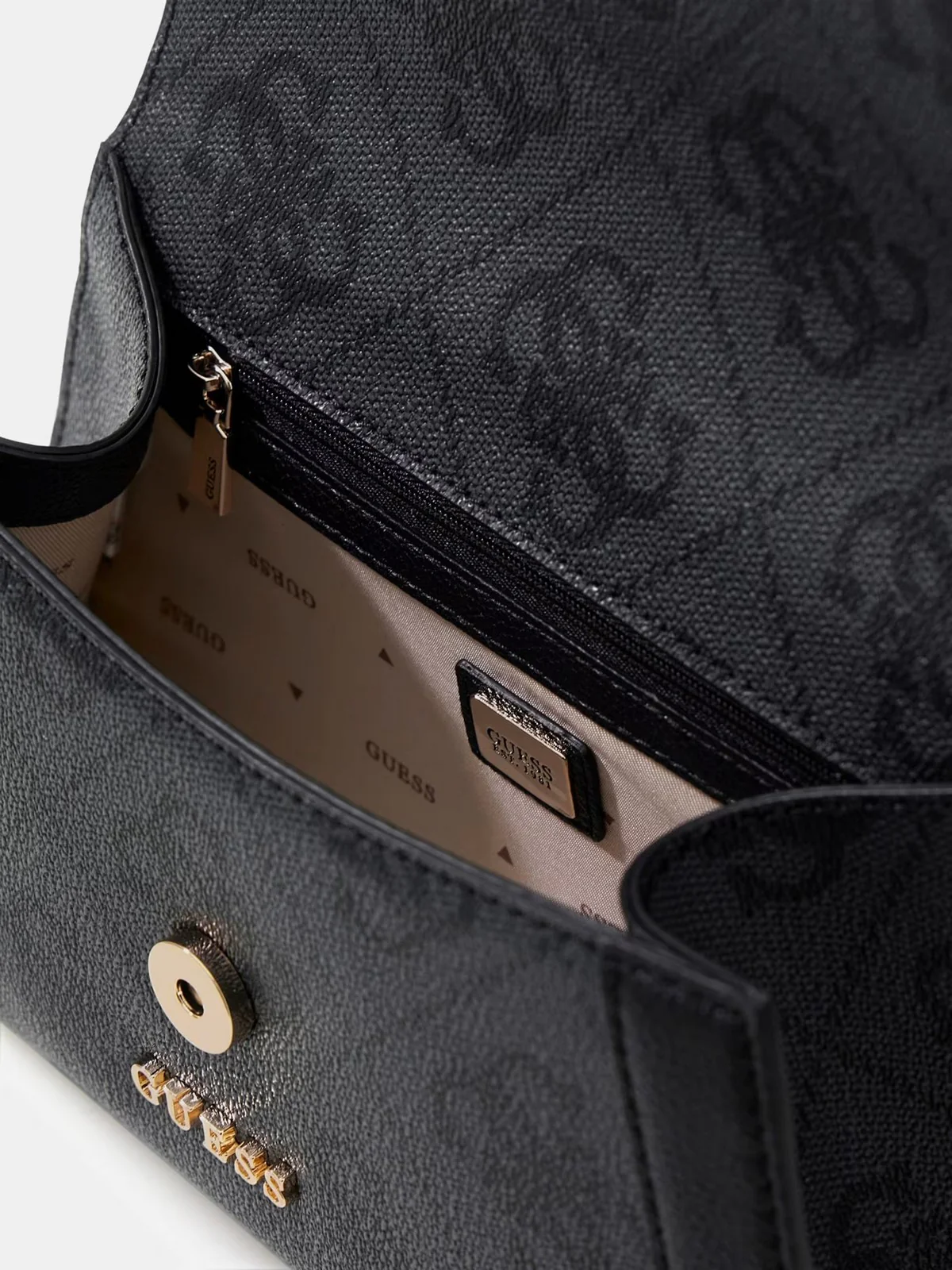 GUESS Borsa Donna KARNILLA LOGO FLAP SHLDR BAG HWOS99 01190 CLO COAL LOGO - Image 4