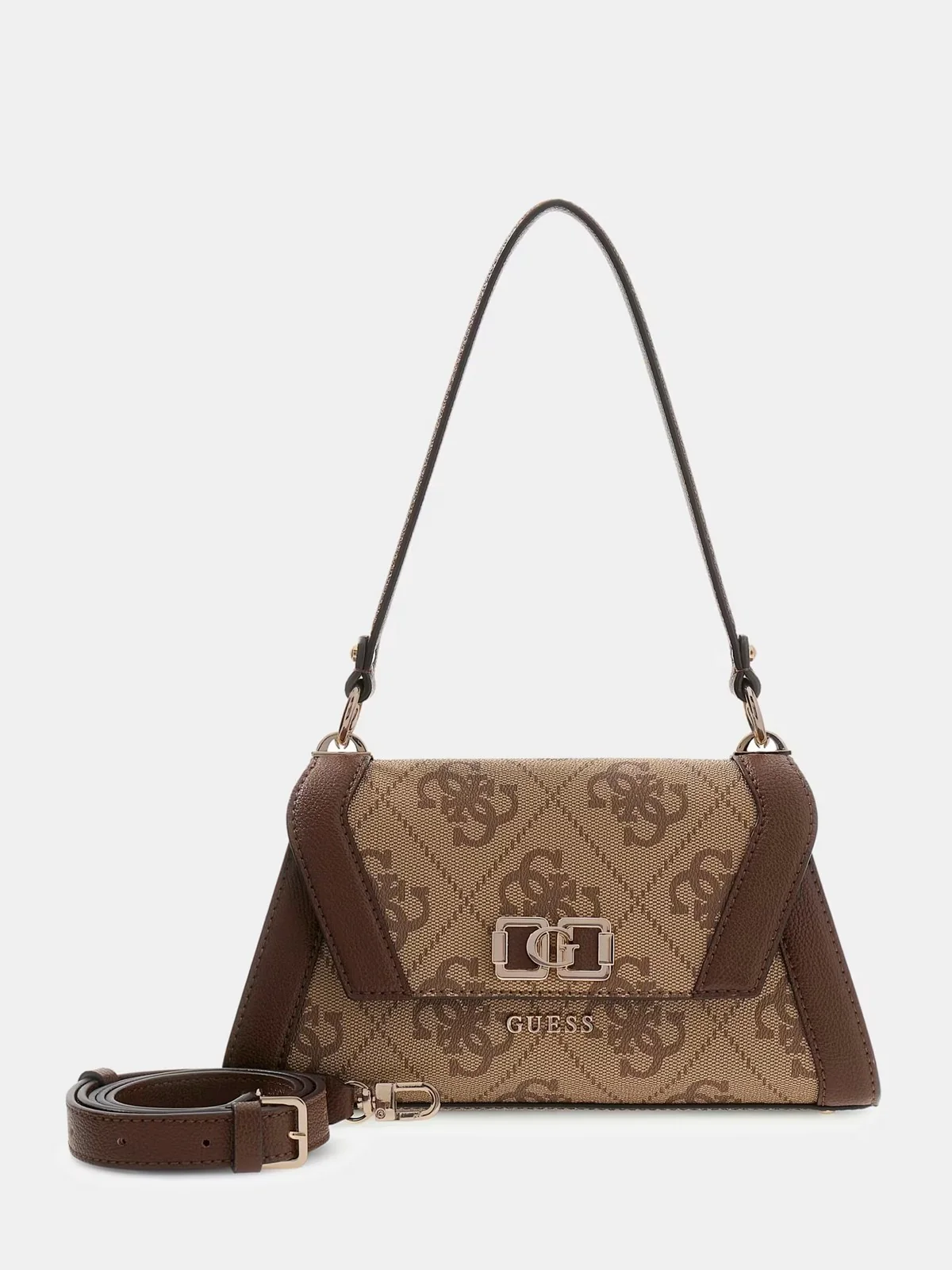 GUESS Borsa Donna KARNILLA LOGO FLAP SHLDR BAG HWOS99 01190 LGW LATTE LOGO/BROWN - Image 6