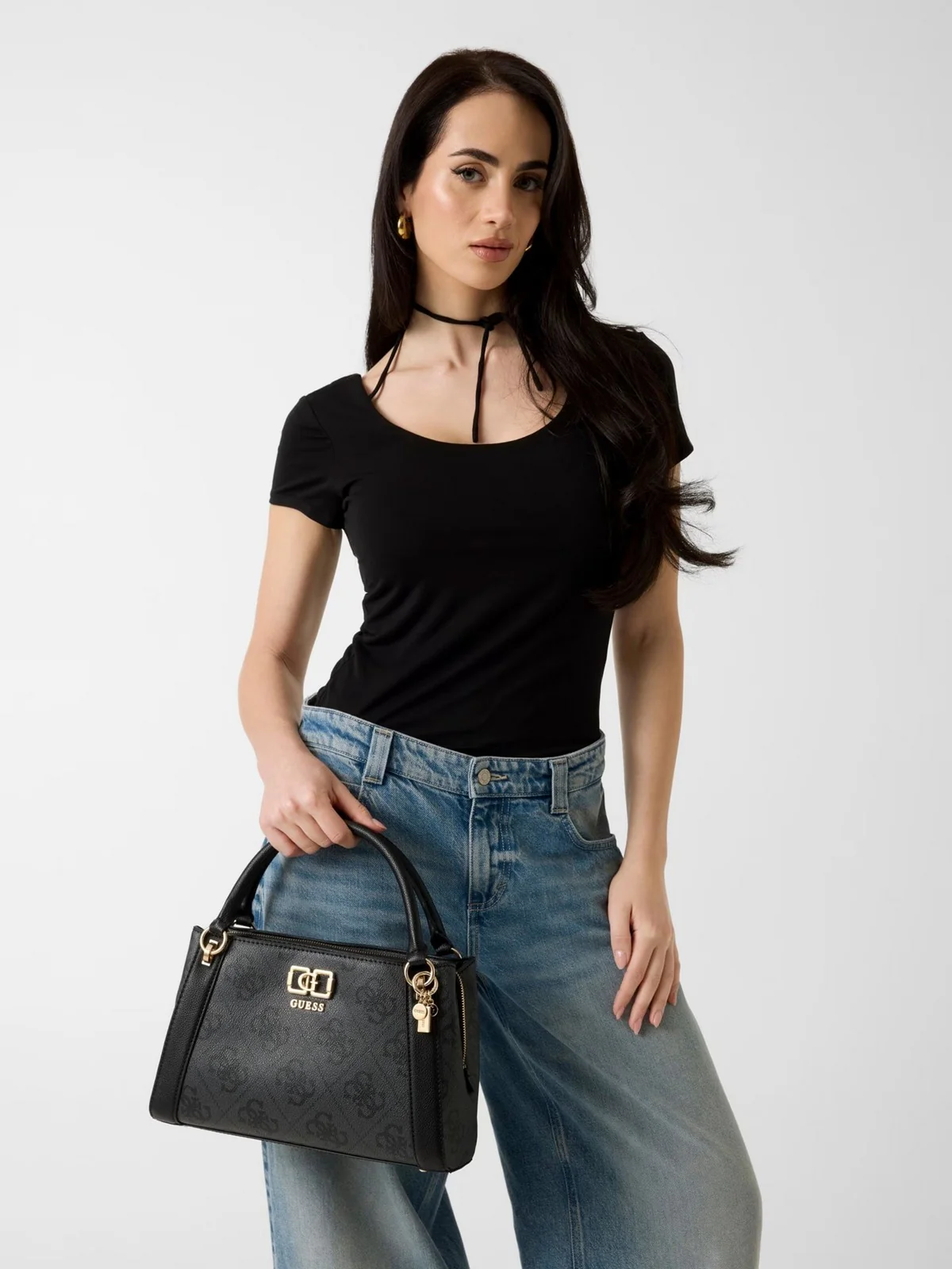 GUESS Borsa Donna KARNILLA LOGO GFRIEND SATHEL HWOS99 01060 CLO COAL LOGO - Image 2