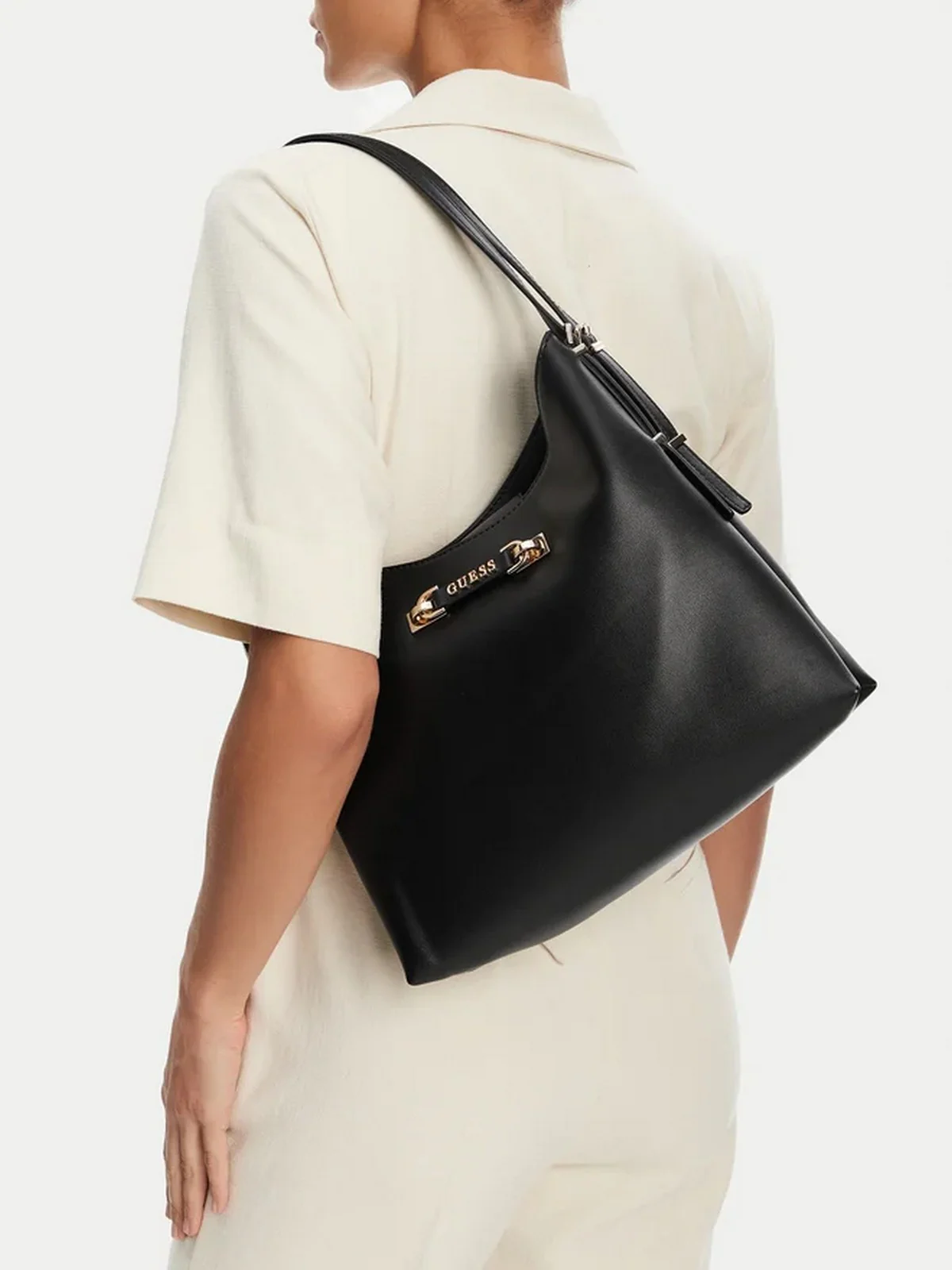 GUESS Borsa Donna LEFIA LARGE HOBO HWBG96 44020 BLA BLACK - Image 5