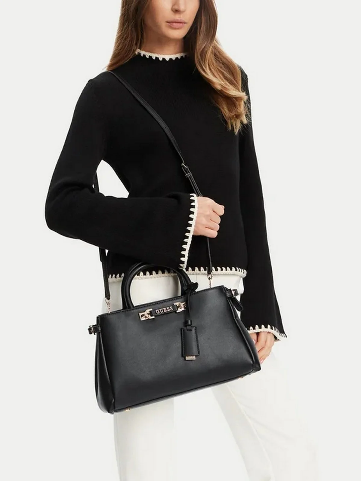 GUESS Borsa Donna LEFIA LUXURY SATCHEL HWBG96 44060 BLA BLACK - Image 2