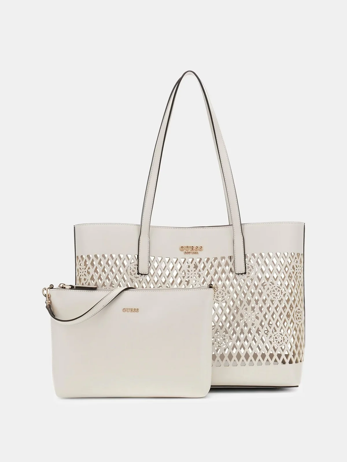 GUESS Borsa Donna LETTY 2 IN 1 TOTE HWPG99 11240 OFF off white - Image 5