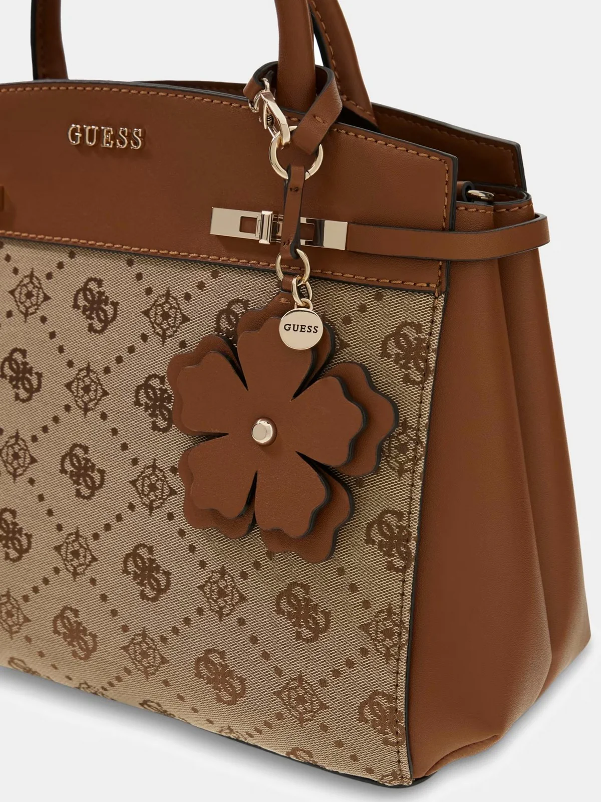 GUESS Borsa Donna MELINDA LOGO TRI COMP SATCHEL HWJP99 02060 LTL LATTE LOGO - Image 6
