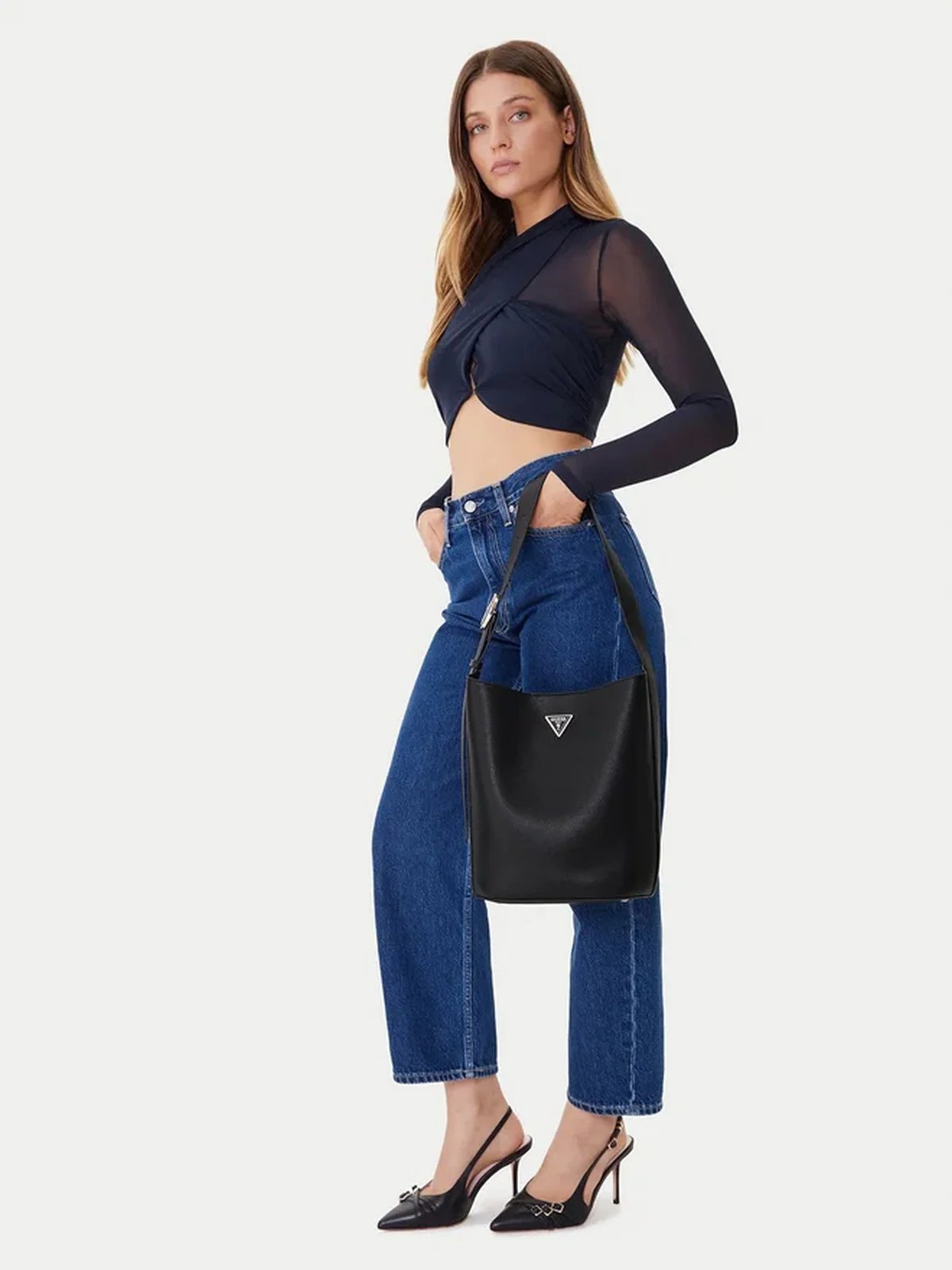 GUESS Borsa Donna MERIDIAN II BUCKET HWBG69 74040 BLA BLACK - Image 2