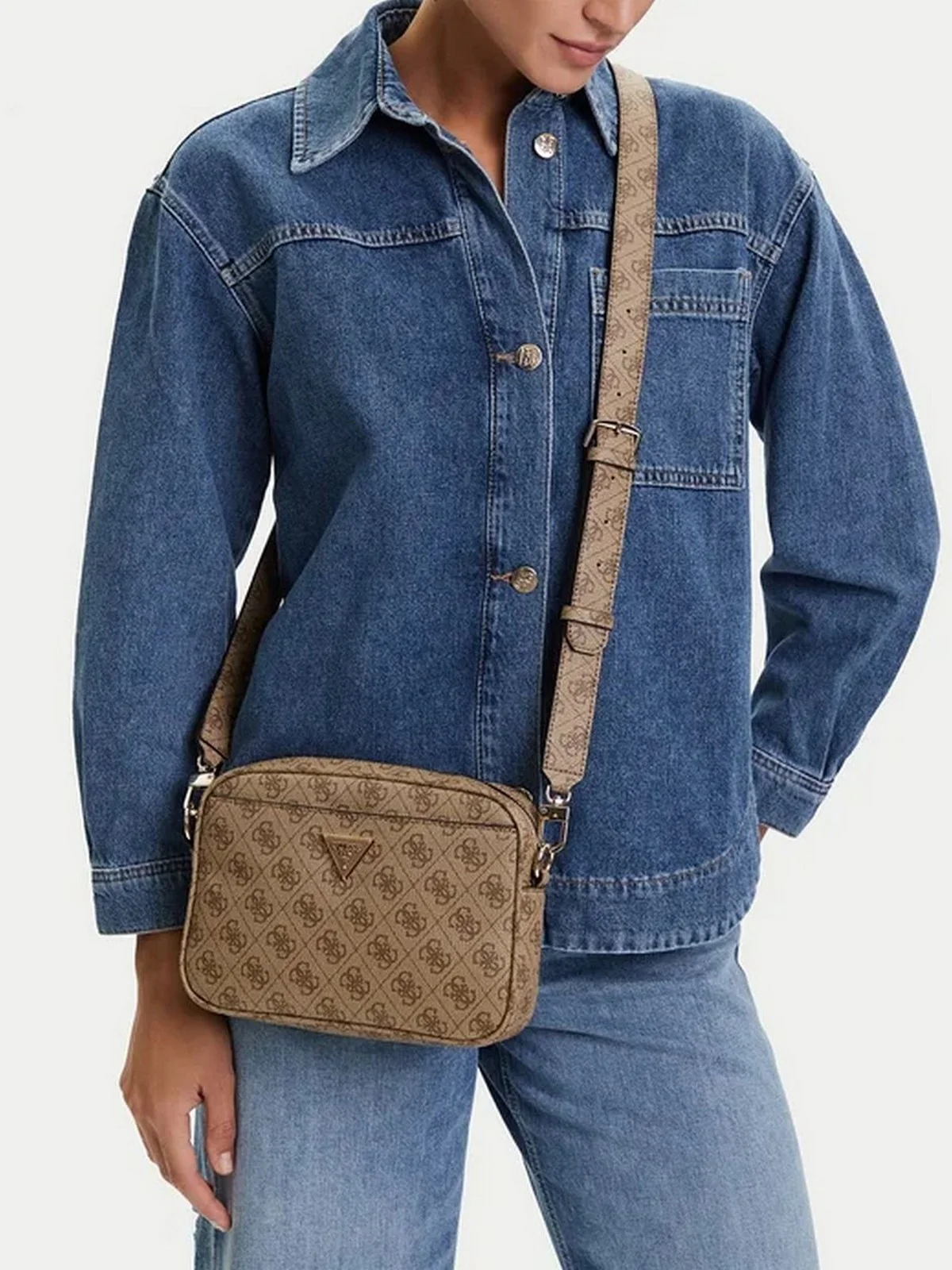 GUESS Borsa Donna MERIDIAN II CAMERA BAG HWSG69 74140 LTL LATTE LOGO - Image 6