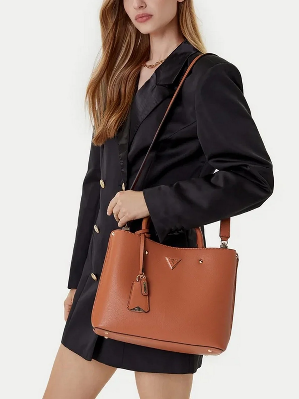 GUESS Borsa Donna MERIDIAN II GIRLFRIEND SATCHEL HWBG69 74060 COG COGNAC - Image 2