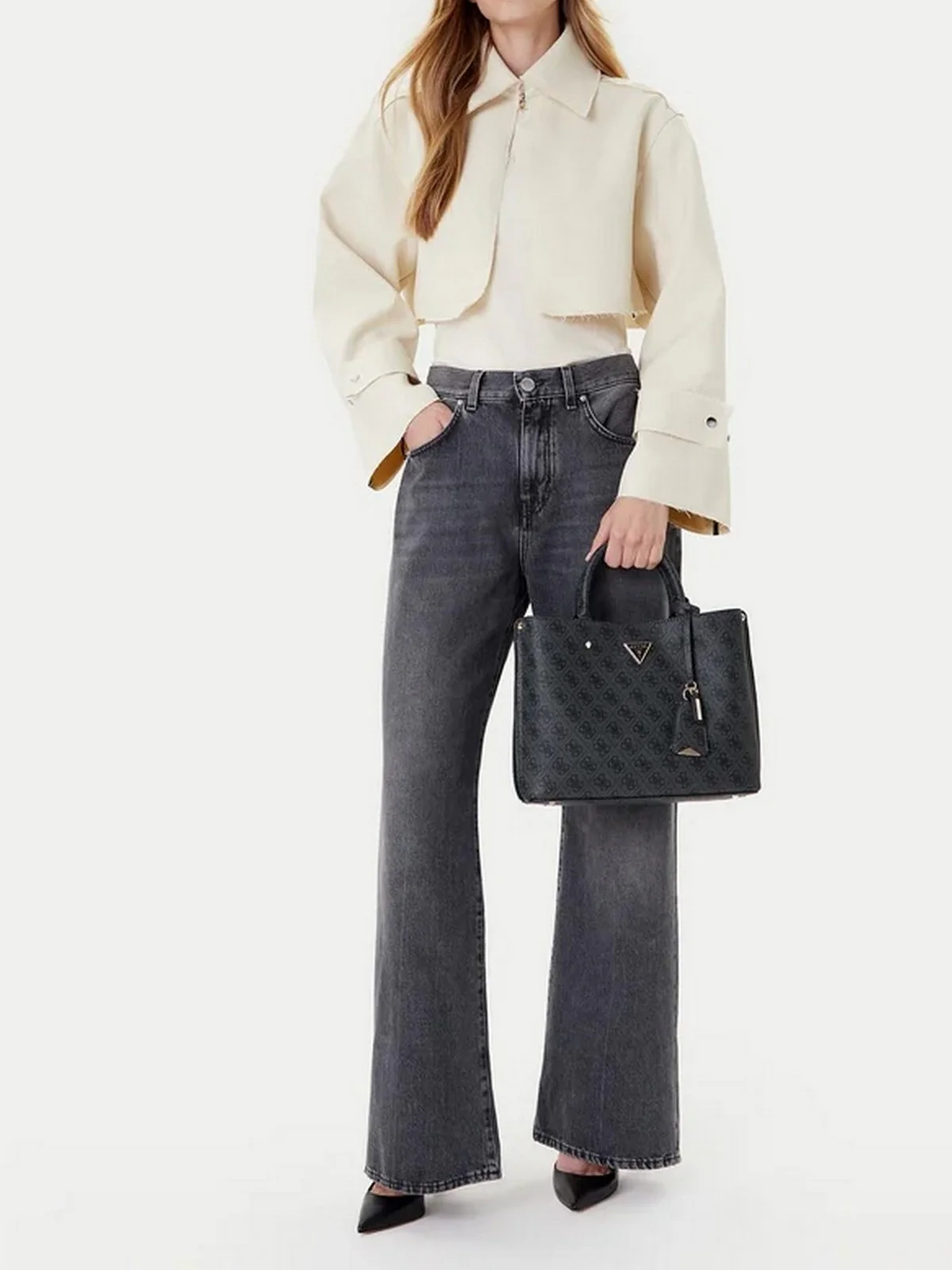 GUESS Borsa Donna MERIDIAN II GIRLFRIEND SATCHEL HWSG69 74060 CLO COAL LOGO - Image 6