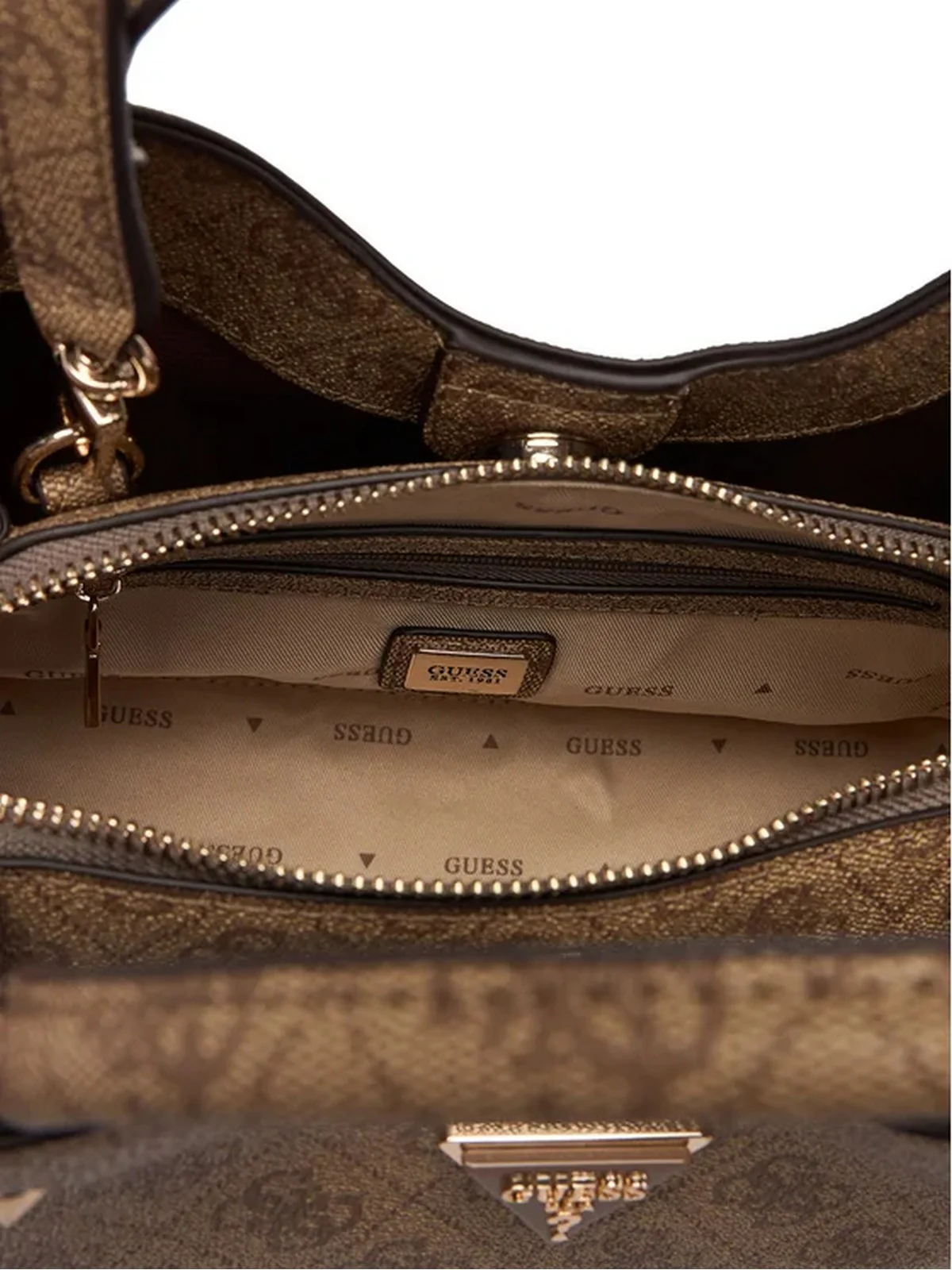 GUESS Borsa Donna MERIDIAN II SML GFRND CARRYALL HWSG69 74050 LTL LATTE LOGO - Image 2