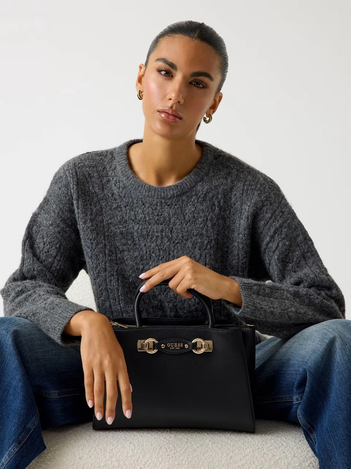 GUESS Borsa Donna MIMINA GIRLFRIEND SATCHEL HWBG80 15060 BLA BLACK - Image 3