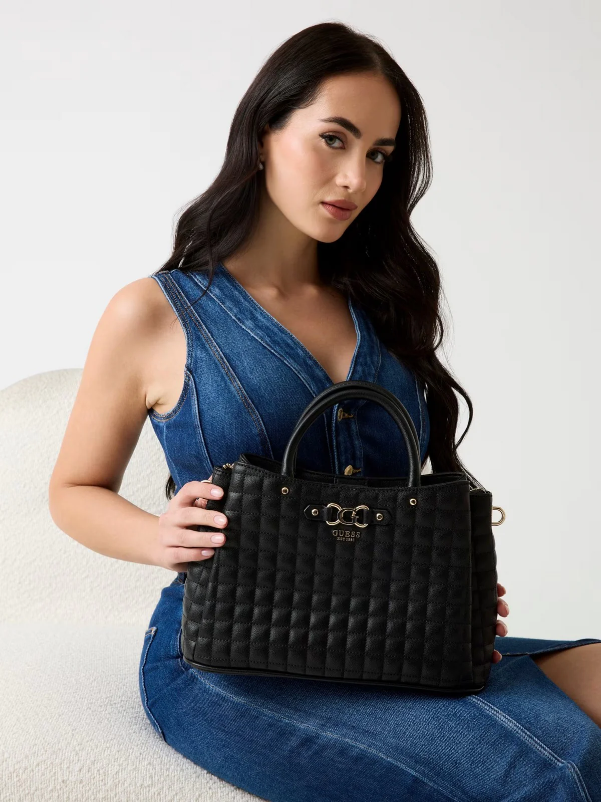 GUESS Borsa Donna NADIRA STATUS TOTE HWQG84 24220 BLA BLACK - Image 2