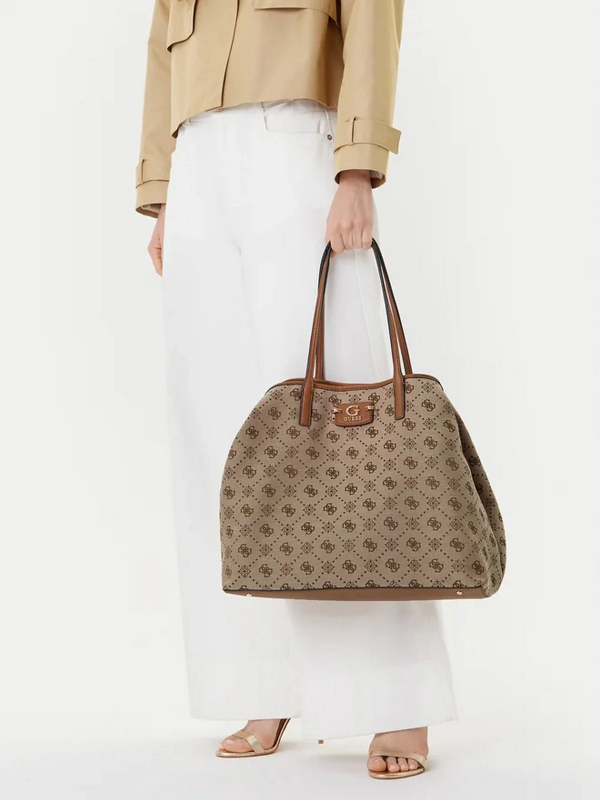 GUESS Borsa Donna NEDA LARGE 2 IN 1 TOTE HWJP96 54240 LTL LATTE LOGO - Image 2