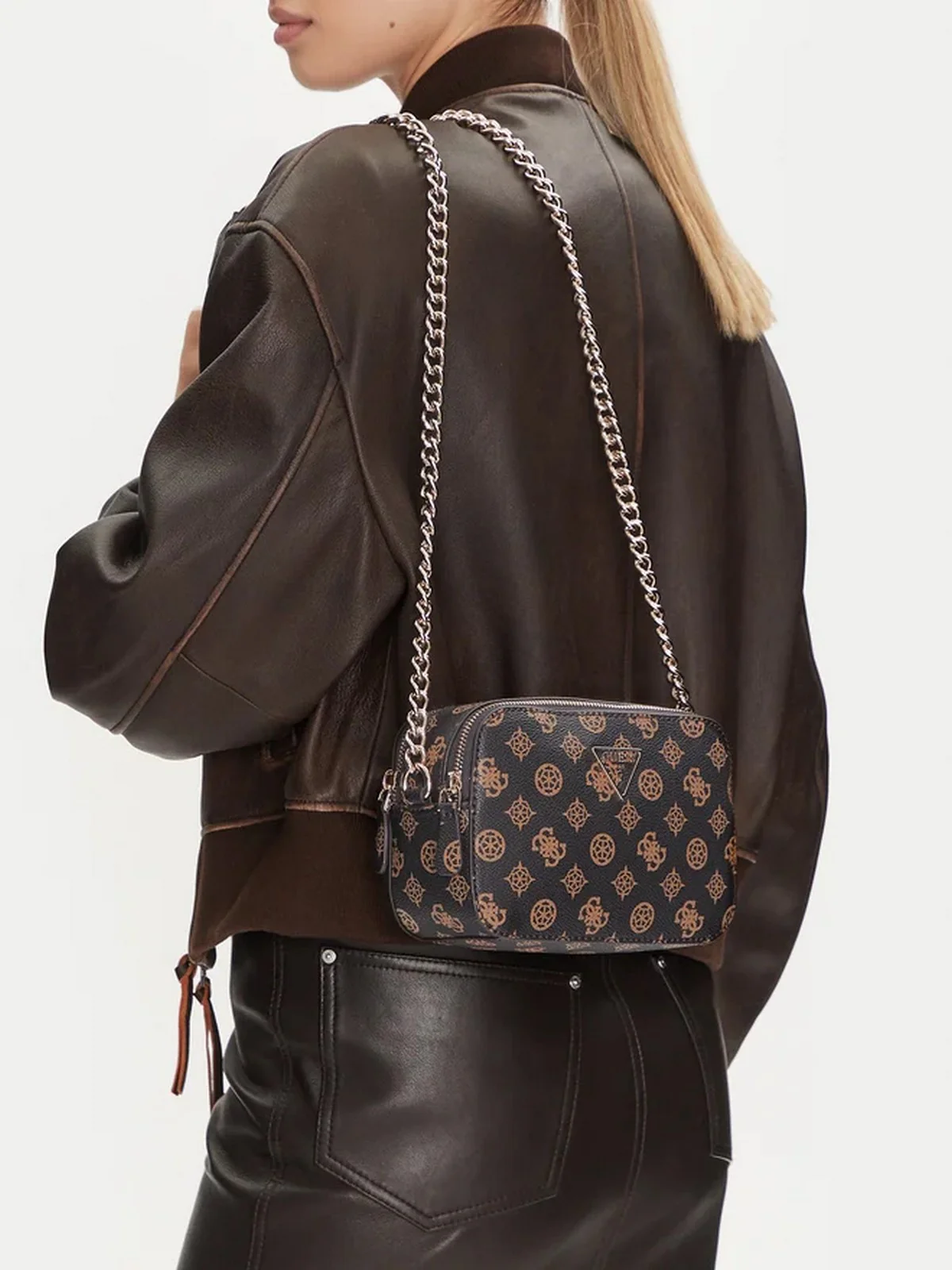 GUESS Borsa Donna NOELLE CROSSBODY CAMERA HWPZ78 79140 MLO Marrone - Image 5