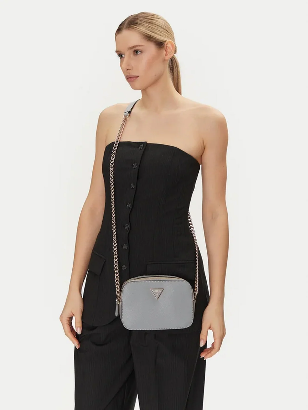 GUESS Borsa Donna NOELLE CROSSBODY CAMERA HWZG78 79140 LVG Grigio - Image 5