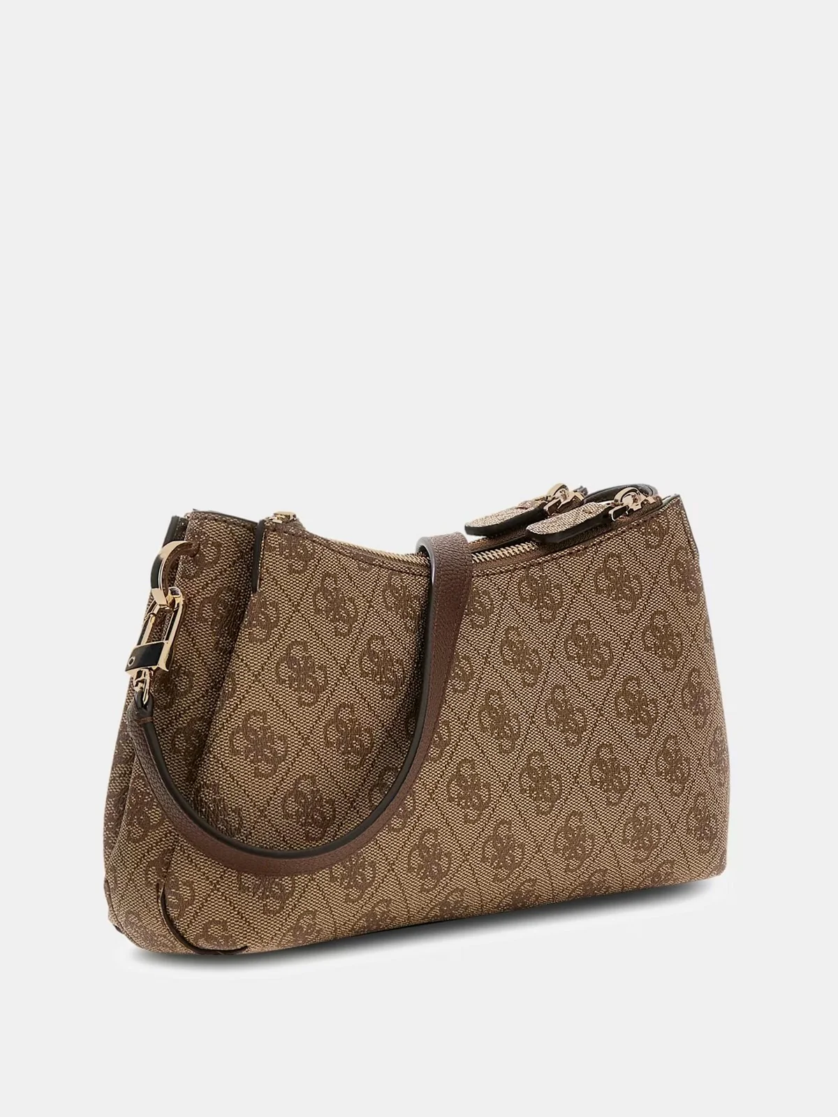 GUESS Borsa Donna NOELLE II 3 COMP SHLDR XBODY HWBG96 72730 LGW LATTE LOGO/BROWN - Image 4