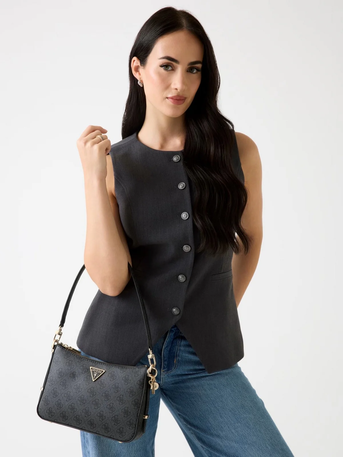 GUESS Borsa Donna NOELLE II CNVRTBLE XBODY FLAP HWESG9 51018 CLO COAL LOGO - Image 2