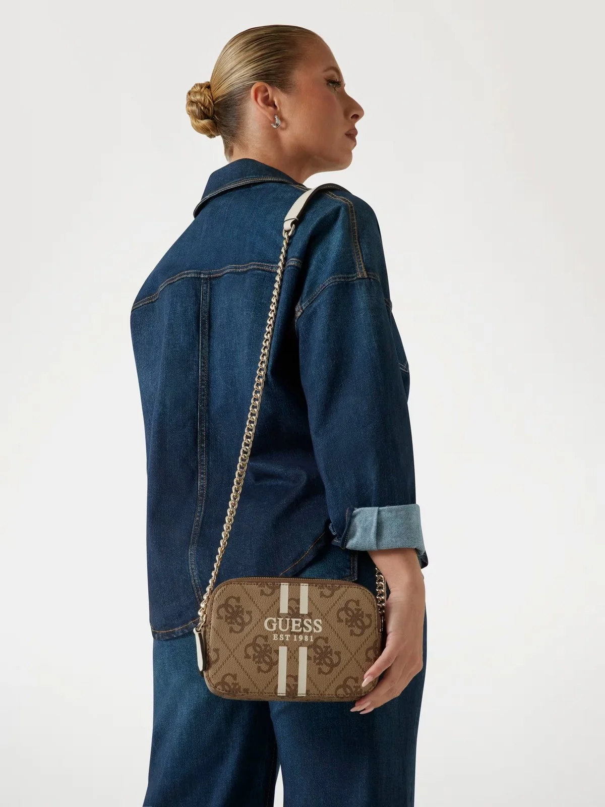 GUESS Borsa Donna NOELLE II CROSSBODY CAMERA HWOS96 72140 LTL LATTE LOGO - Image 3