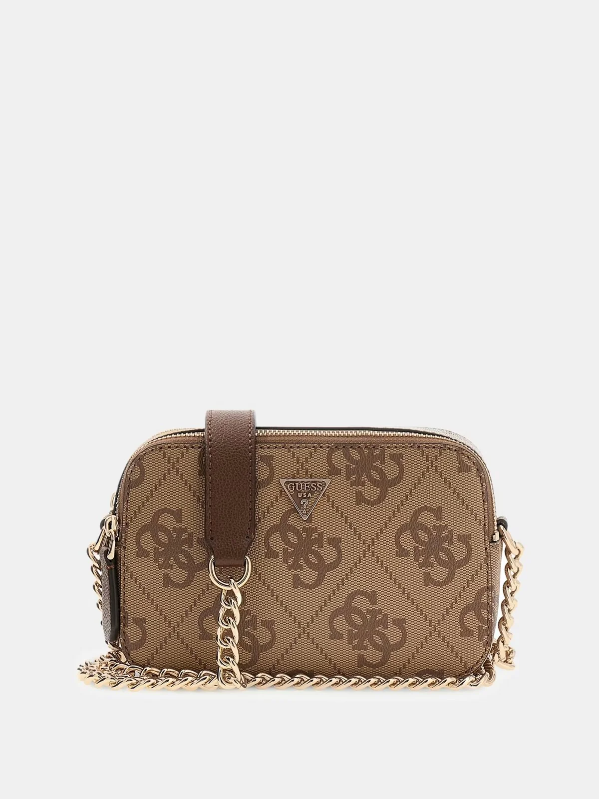 GUESS Borsa Donna NOELLE II CROSSBODY CAMERA HWSO96 72140 LGW LATTE LOGO/BROWN - Image 5
