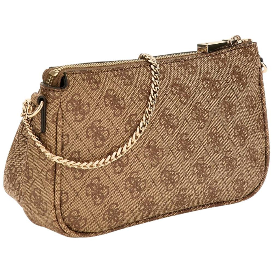 GUESS Borsa Donna NOELLE II DBL POUCH CROSSBODY HWBG96 72710 LGW LATTE LOGO/BROWN - Image 2