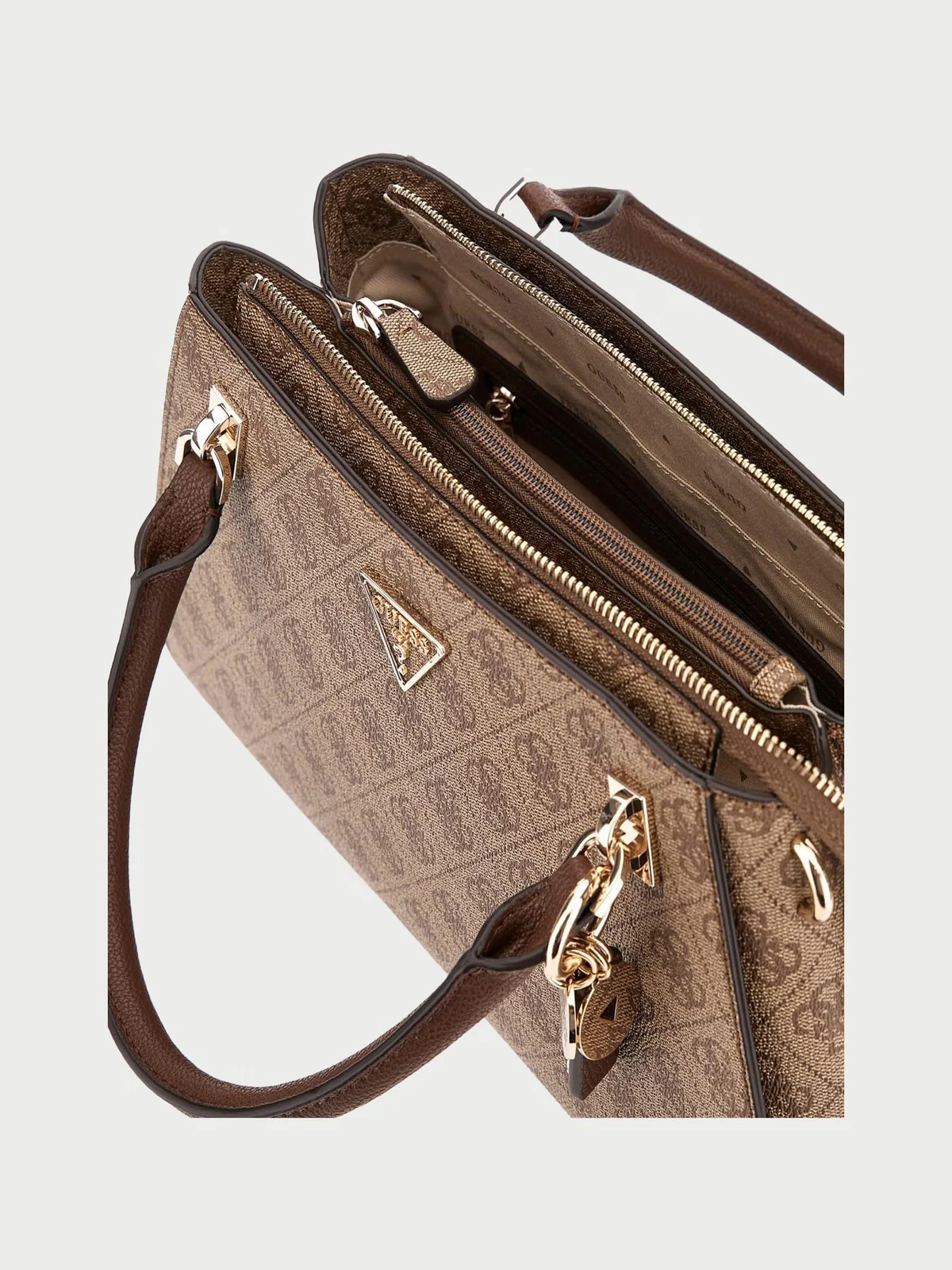 GUESS Borsa Donna NOELLE II LUXURY SATCHEL HWBG96 72070 LGW LATTE LOGO/BROWN - Image 3