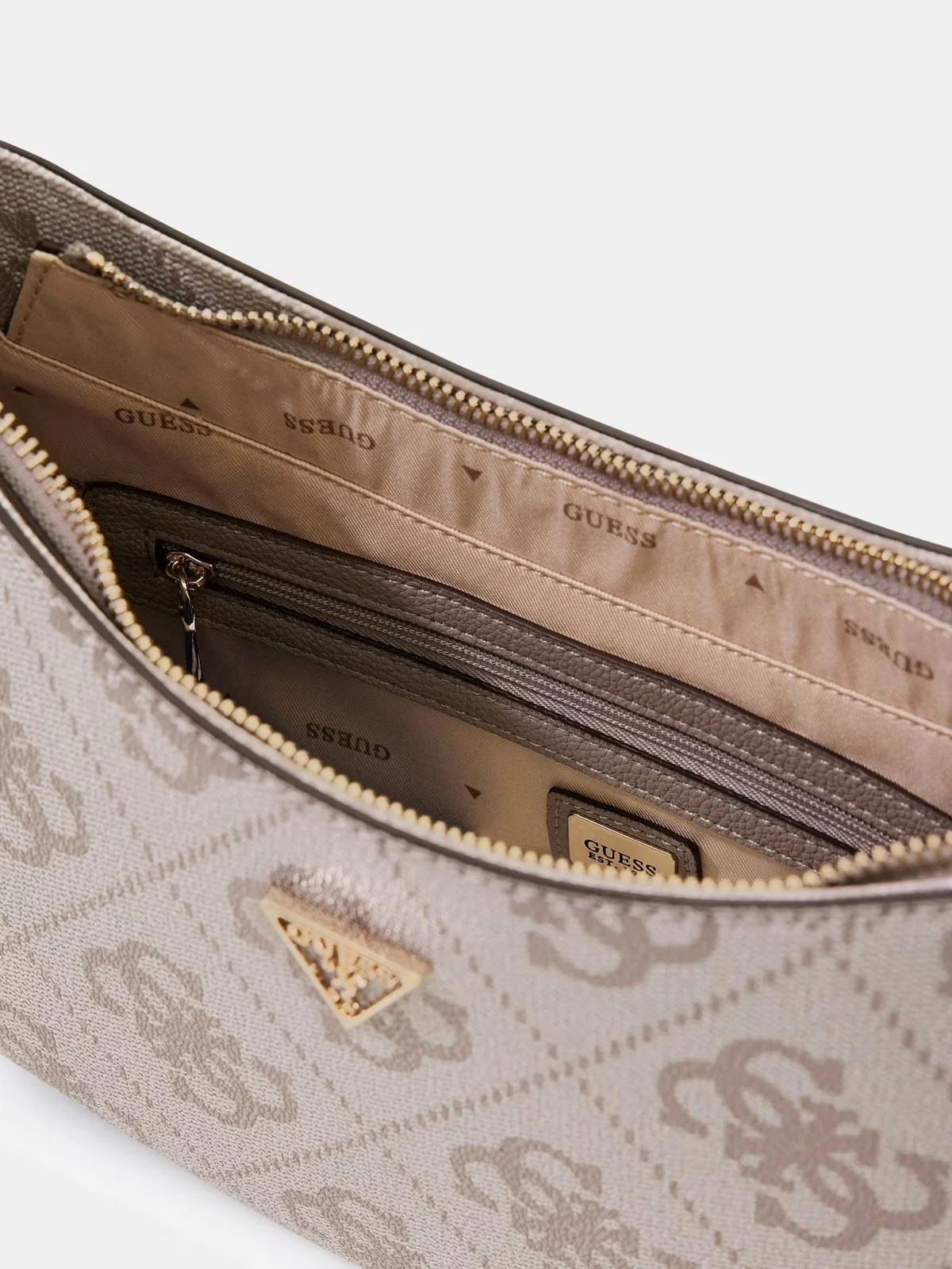 GUESS Borsa Donna NOELLE II TOP ZIP SHOULDER BAG HWSO96 72180 DKO DARK TAUPE LOGO - Image 3
