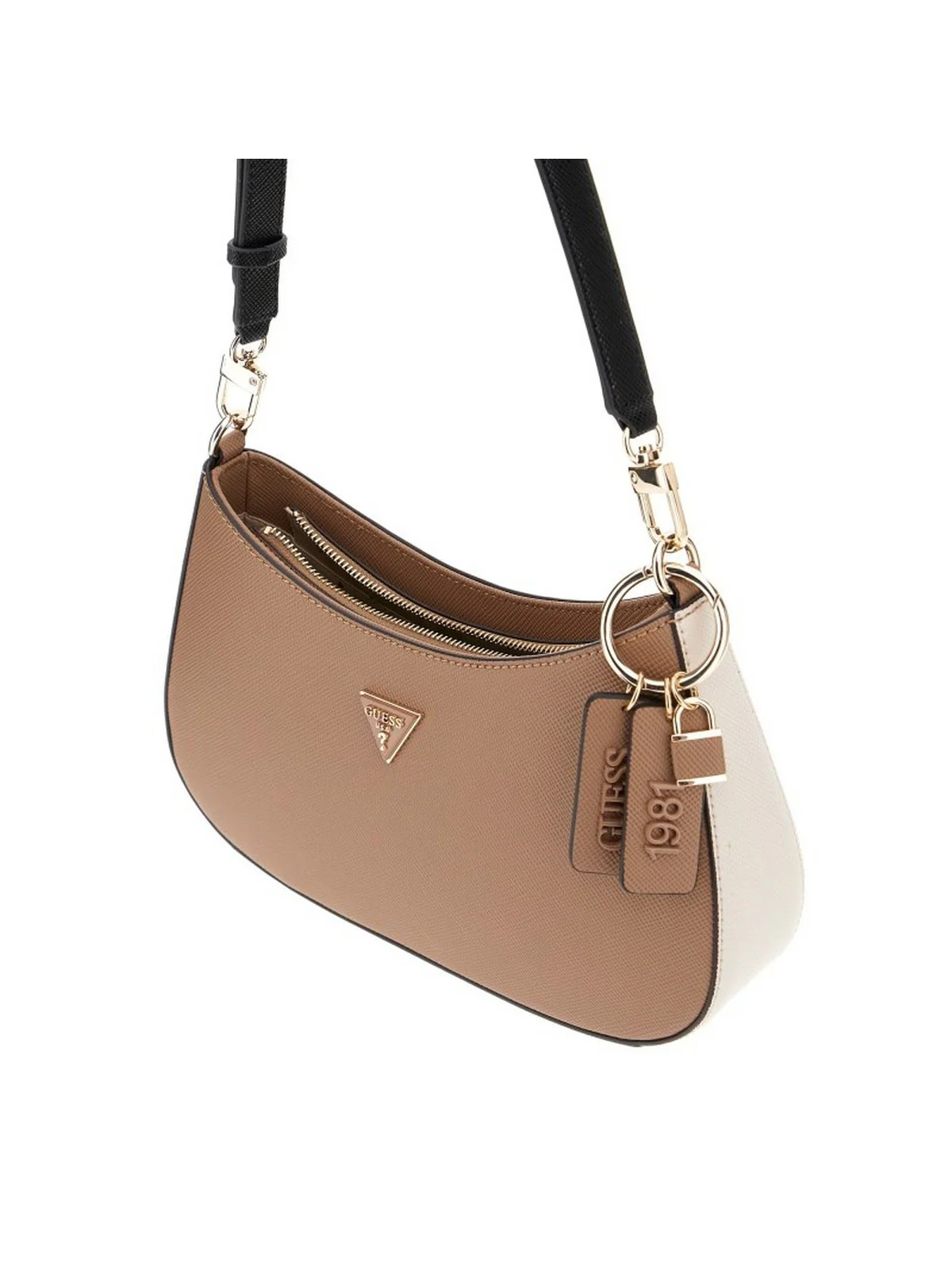 GUESS Borsa Donna NOELLE II TOP ZIP SHOULDER BAG HWZG96 72180 TNM TAN MULTI - Image 2
