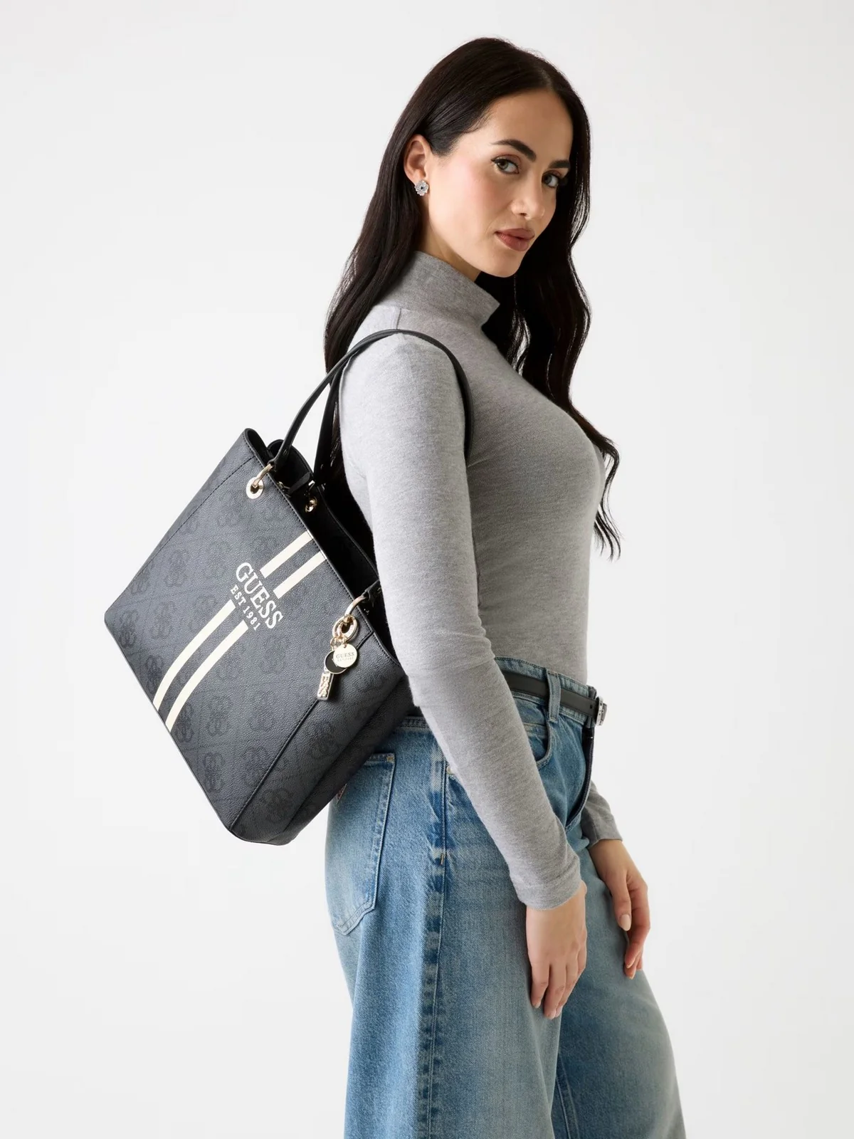 GUESS Borsa Donna NOELLE II TOTE HWOS96 72250 CLO COAL LOGO - Image 3