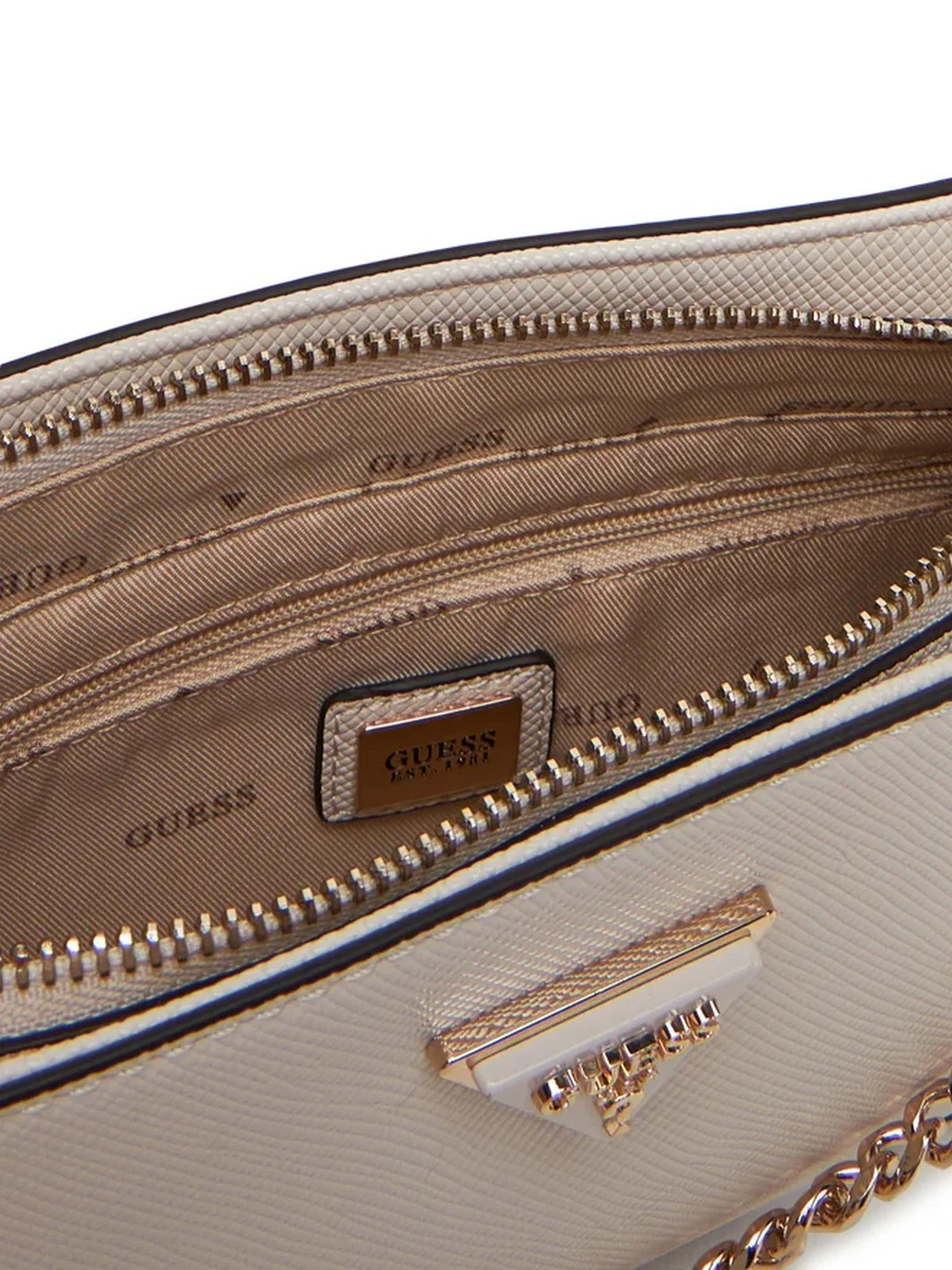 GUESS Borsa Donna NOELLE MINI TOP ZIP SHOULDER HWZG78 79720 BON Beige - Image 4