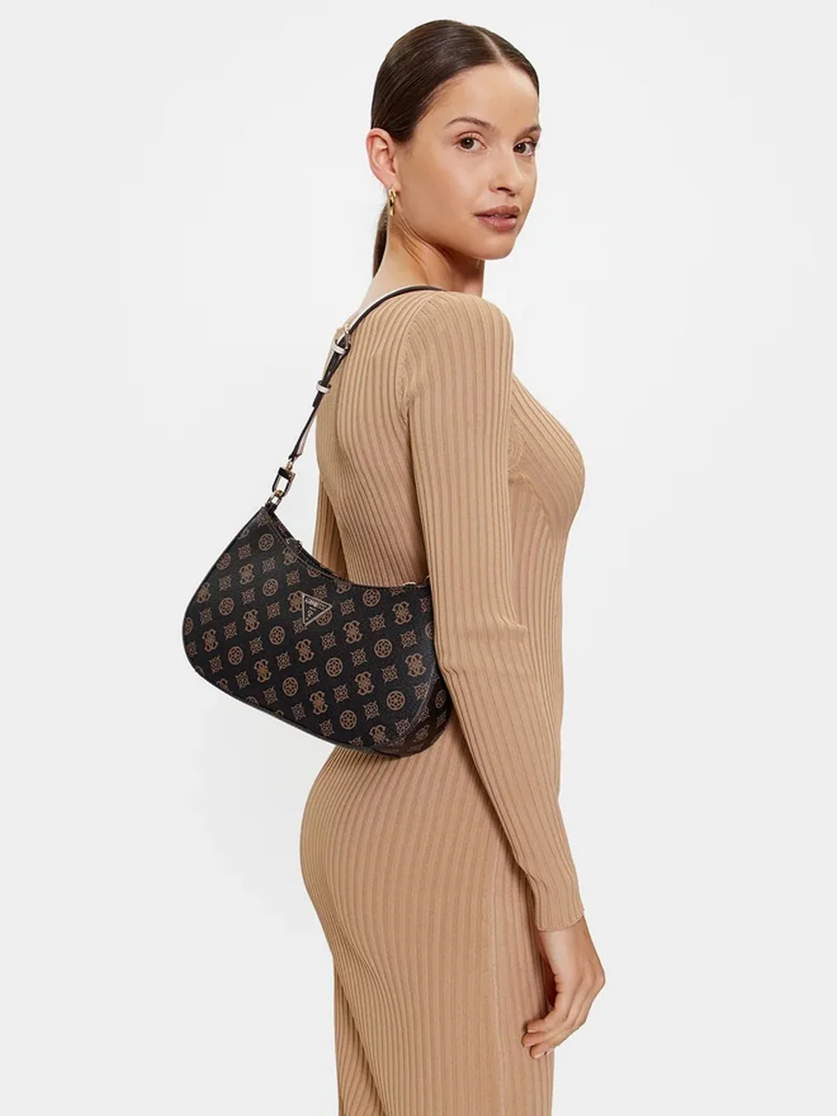 GUESS Borsa Donna NOELLE TOP ZIP SHOULDER BAG HWPZ78 79180 MLO Marrone - Image 5