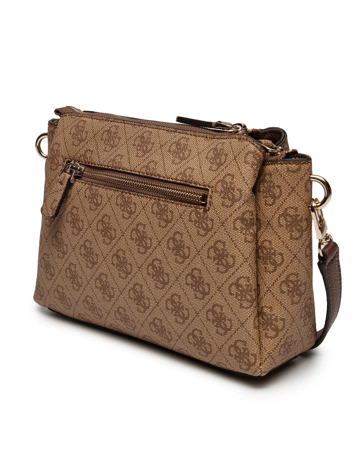 GUESS Borsa Donna NOELLE TRI COMPARTMENT XBODY HWBG78 79120 LGW LATTE LOGO/BROWN - Image 4