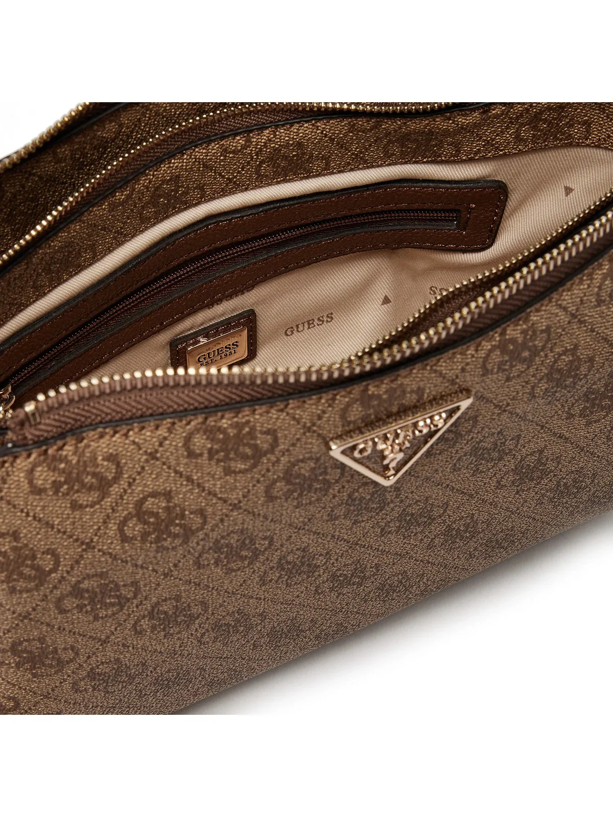 GUESS Borsa Donna NOELLE TRI COMPARTMENT XBODY HWBG78 79120 LGW LATTE LOGO/BROWN - Image 5