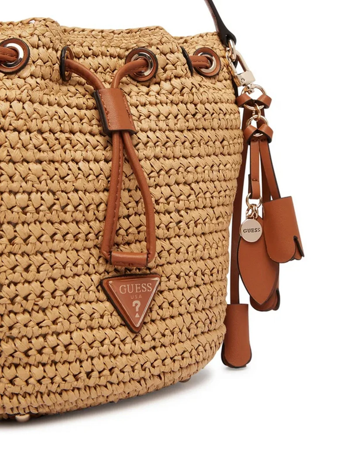 GUESS Borsa Donna OFELIA TOP HANDLE BUCKET HWWG99 23030 NTC NATURAL/COGNAC - Image 6