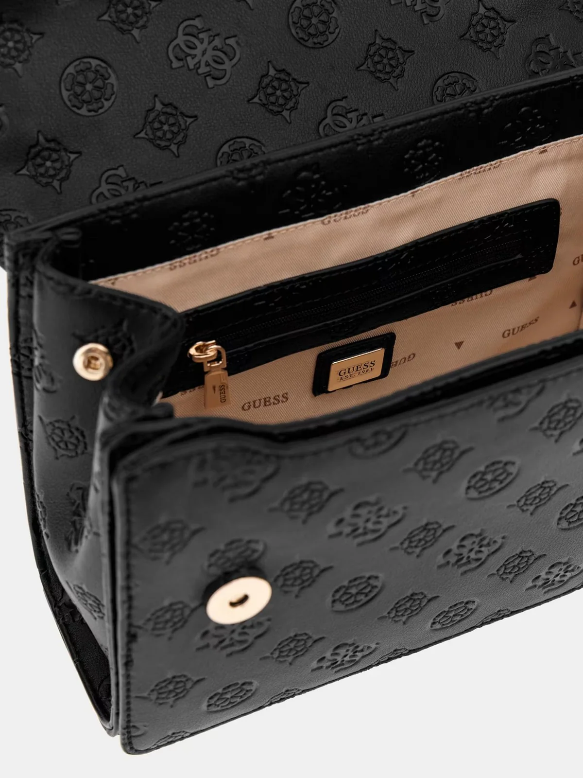 GUESS Borsa Donna PHOEBE CONVERTIBLE XBODY FLAP HWPD96 65210 BLO BLACK LOGO - Image 5