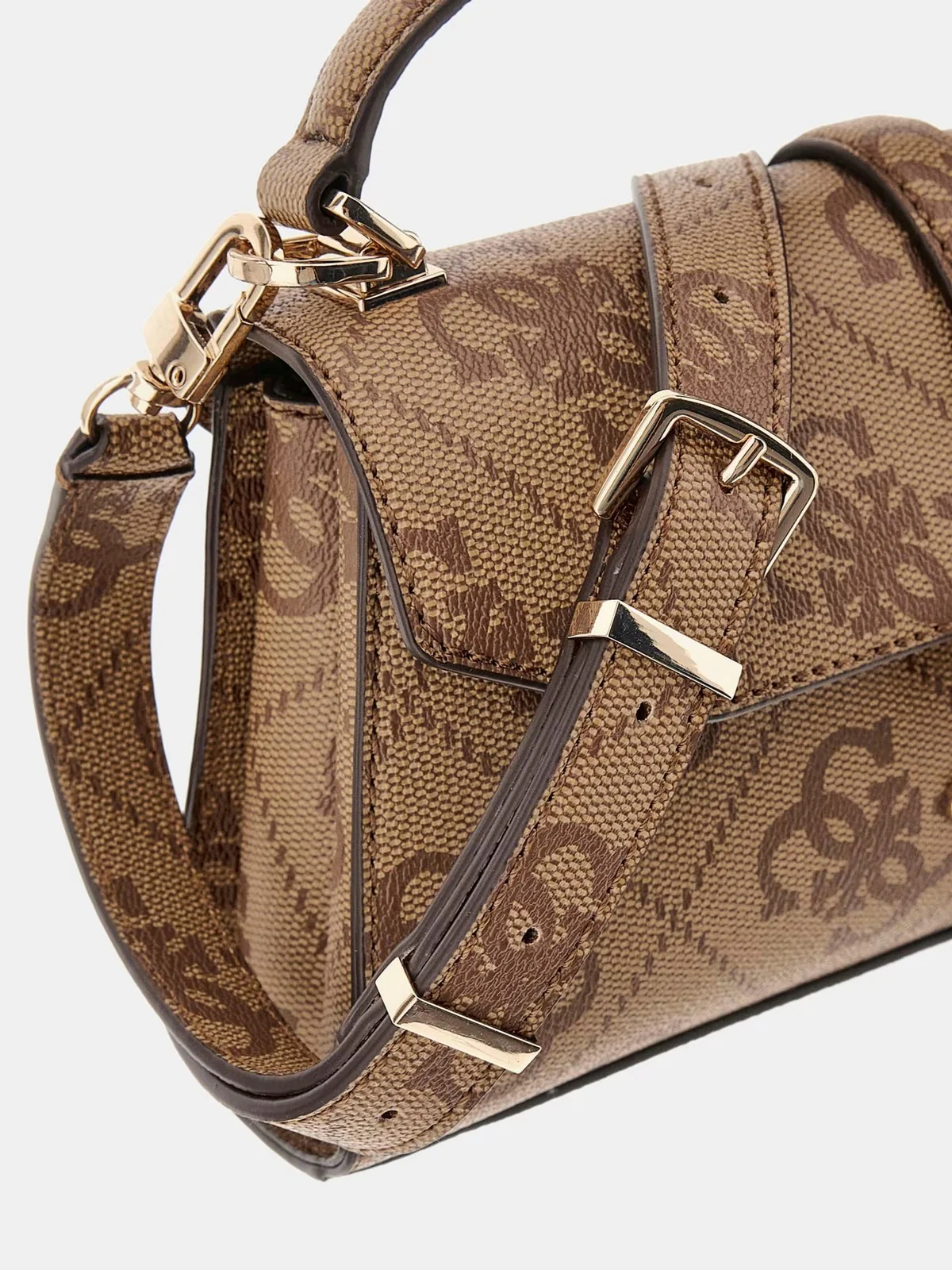 GUESS Borsa Donna QUEENSLAND TOP HANDLE FLAP HWOS96 55200 LTL LATTE LOGO - Image 7