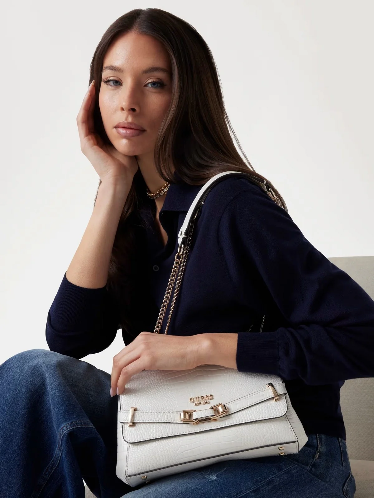 GUESS Borsa Donna SILVYE CONVERTIBLE XBODY FLAP HWCG95 27210 WHI Bianco - Image 6