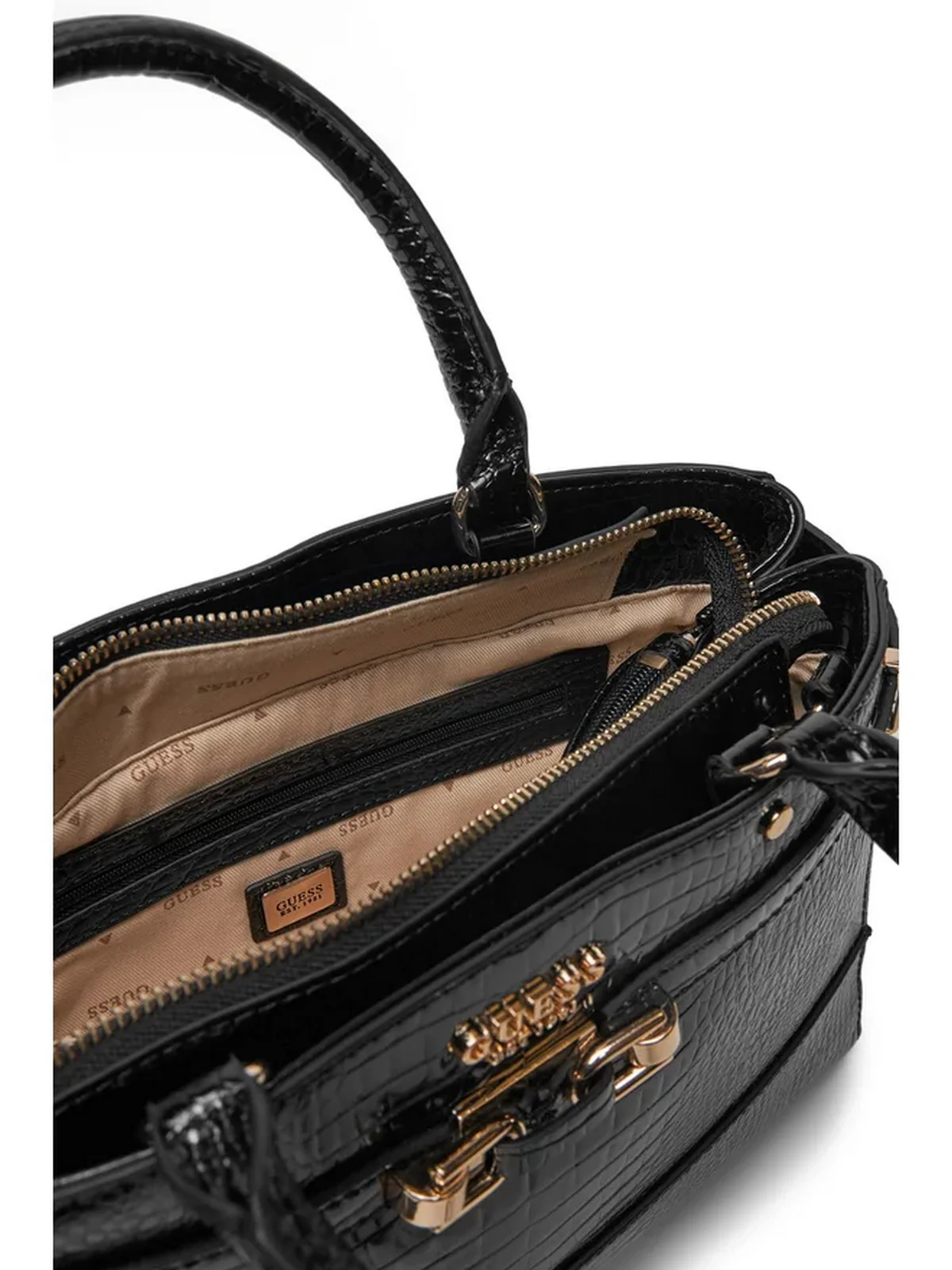 GUESS Borsa Donna SILVYE LUXURY SATCHEL HWCG95 27060 BLA Nero - Image 4
