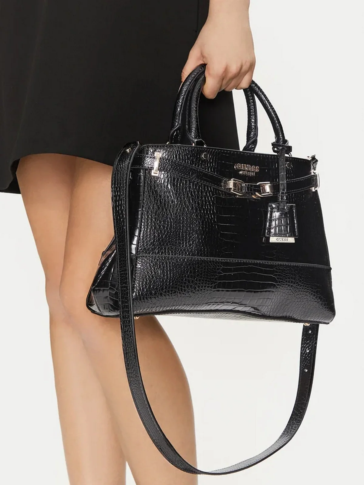 GUESS Borsa Donna SILVYE LUXURY SATCHEL HWCG95 27060 BLA Nero - Image 5