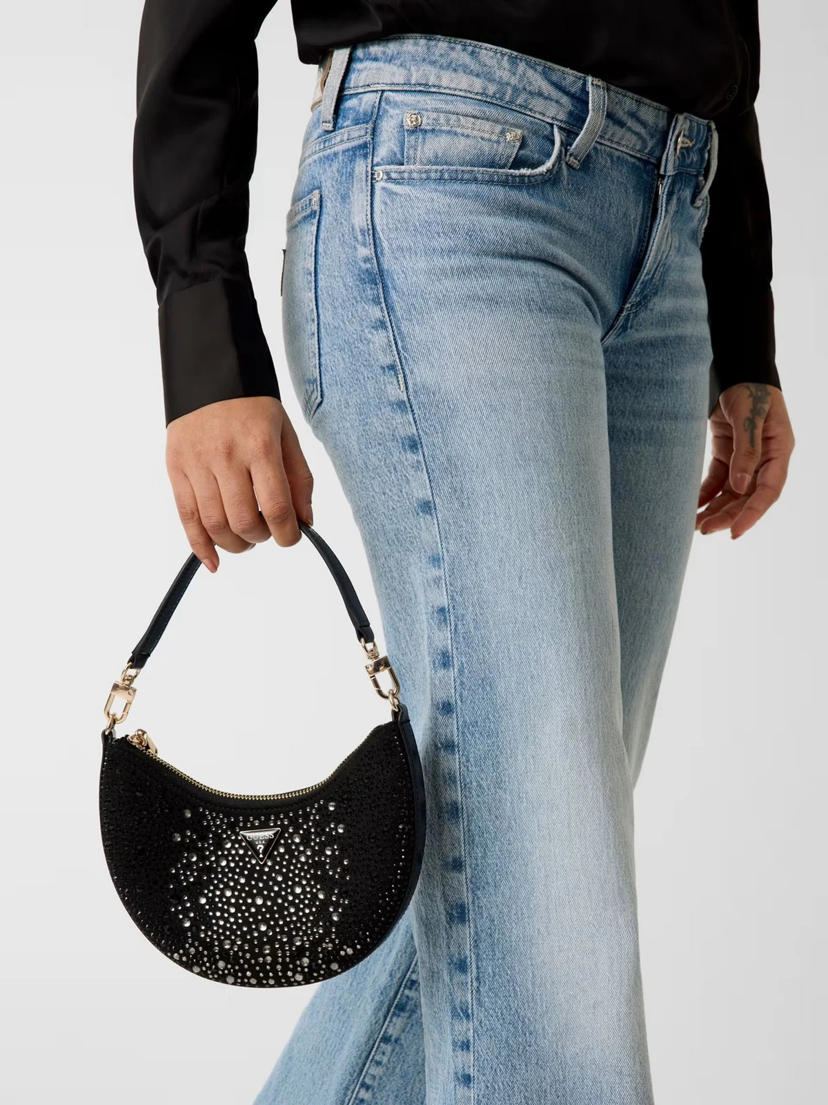 GUESS Borsa Donna TASMIN MINI SHOULDER BAG HWEG99 31720 BLA BLACK - Image 2