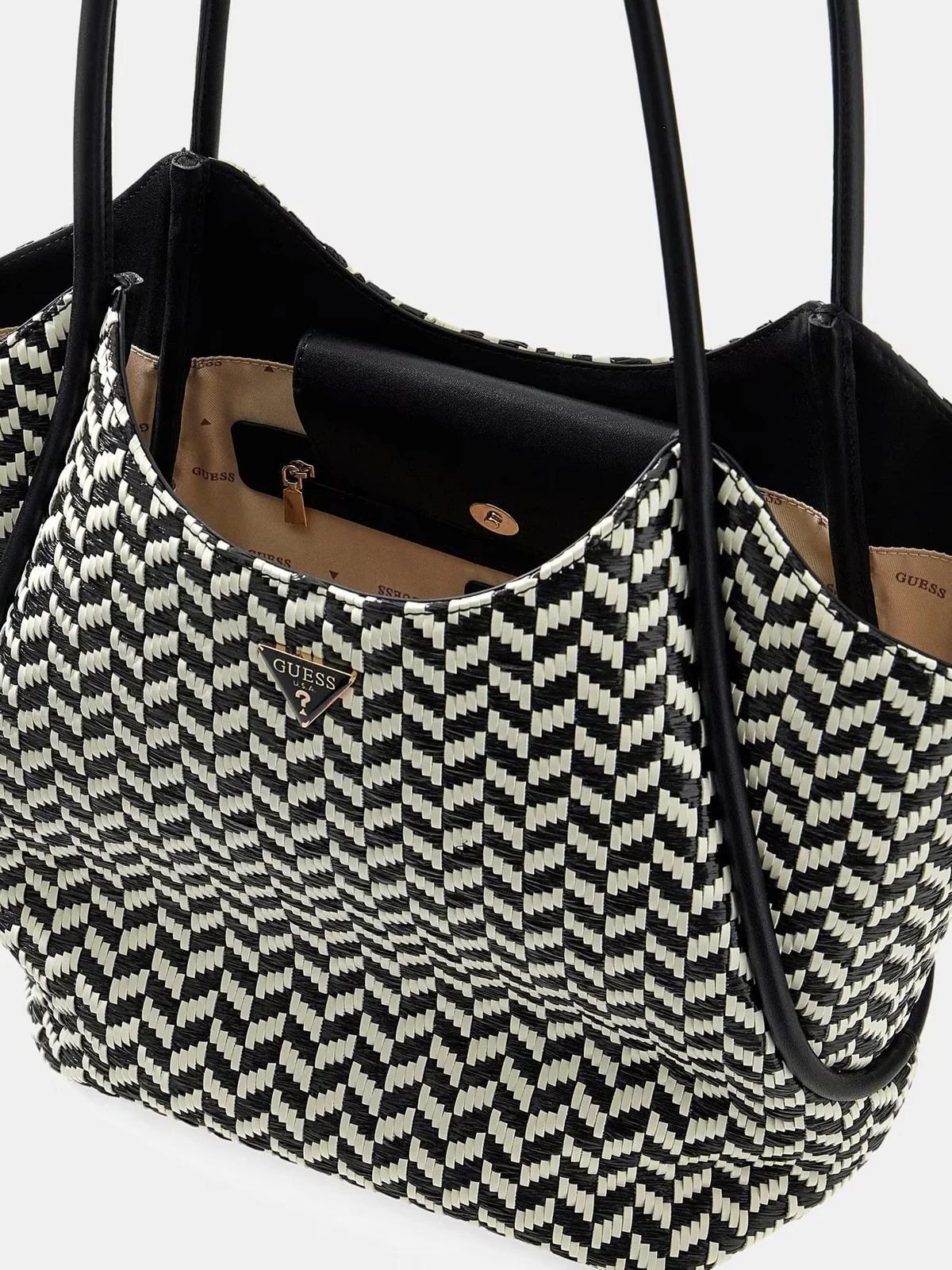 GUESS Borsa Donna TESSI 2 IN 1 TOTE HWWG76 91230 BML BLACK MULTI - Image 4