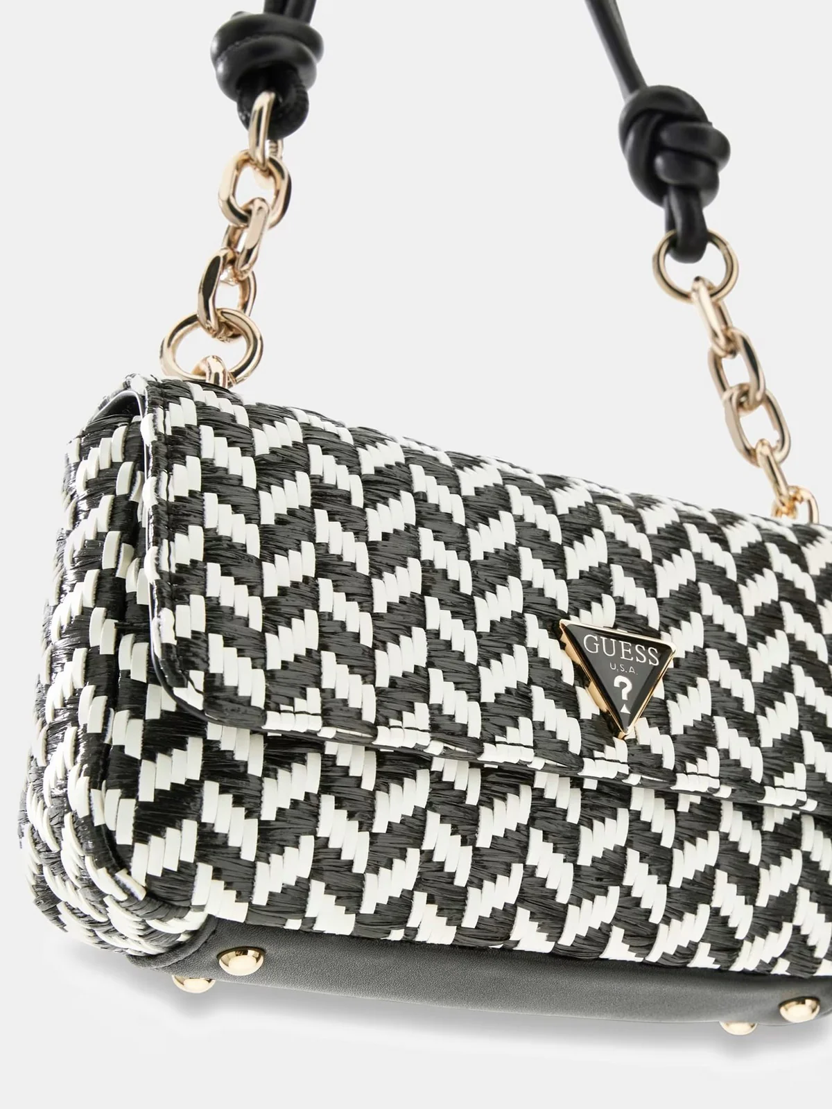 GUESS Borsa Donna TESSI FLAP SHOULDER BAG HWWG76 91190 BML BLACK MULTI - Image 4
