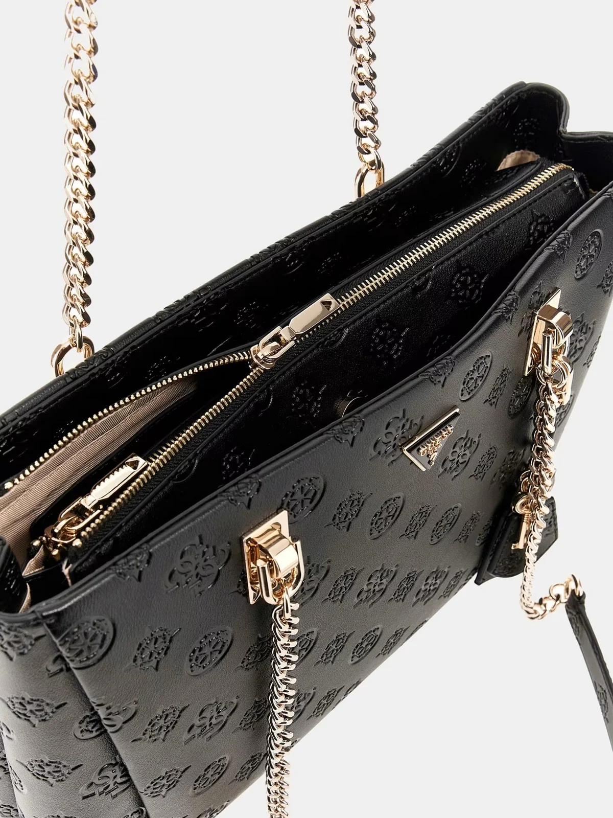 GUESS Borsa Donna TISHA 3 COMP TOTE HWPD77 64230 BLO BLACK LOGO - Image 4