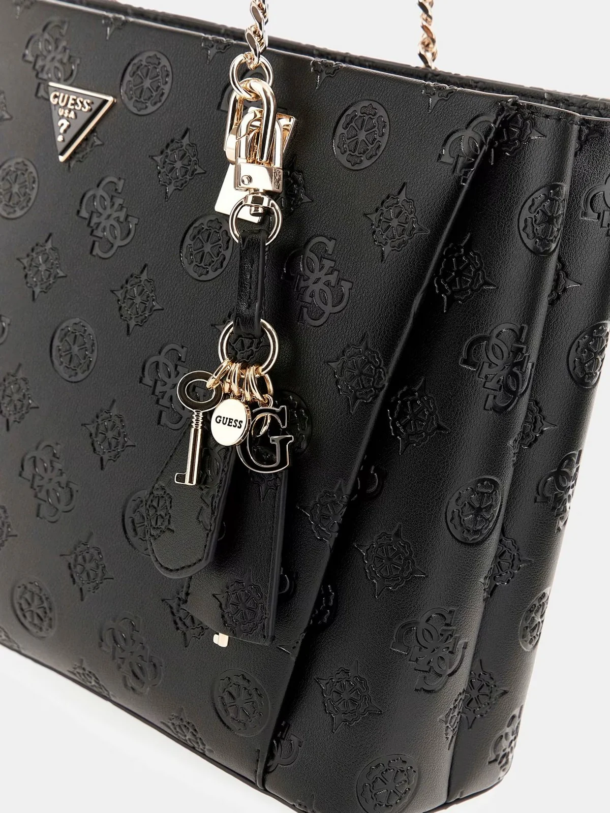 GUESS Borsa Donna TISHA 3 COMP TOTE HWPD77 64230 BLO BLACK LOGO - Image 5