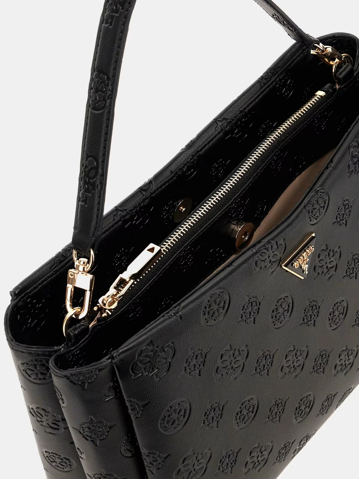 GUESS Borsa Donna TISHA LARGE GIRLFRIEND SATCHEL HWPD77 64070 BLO BLACK LOGO - Image 4
